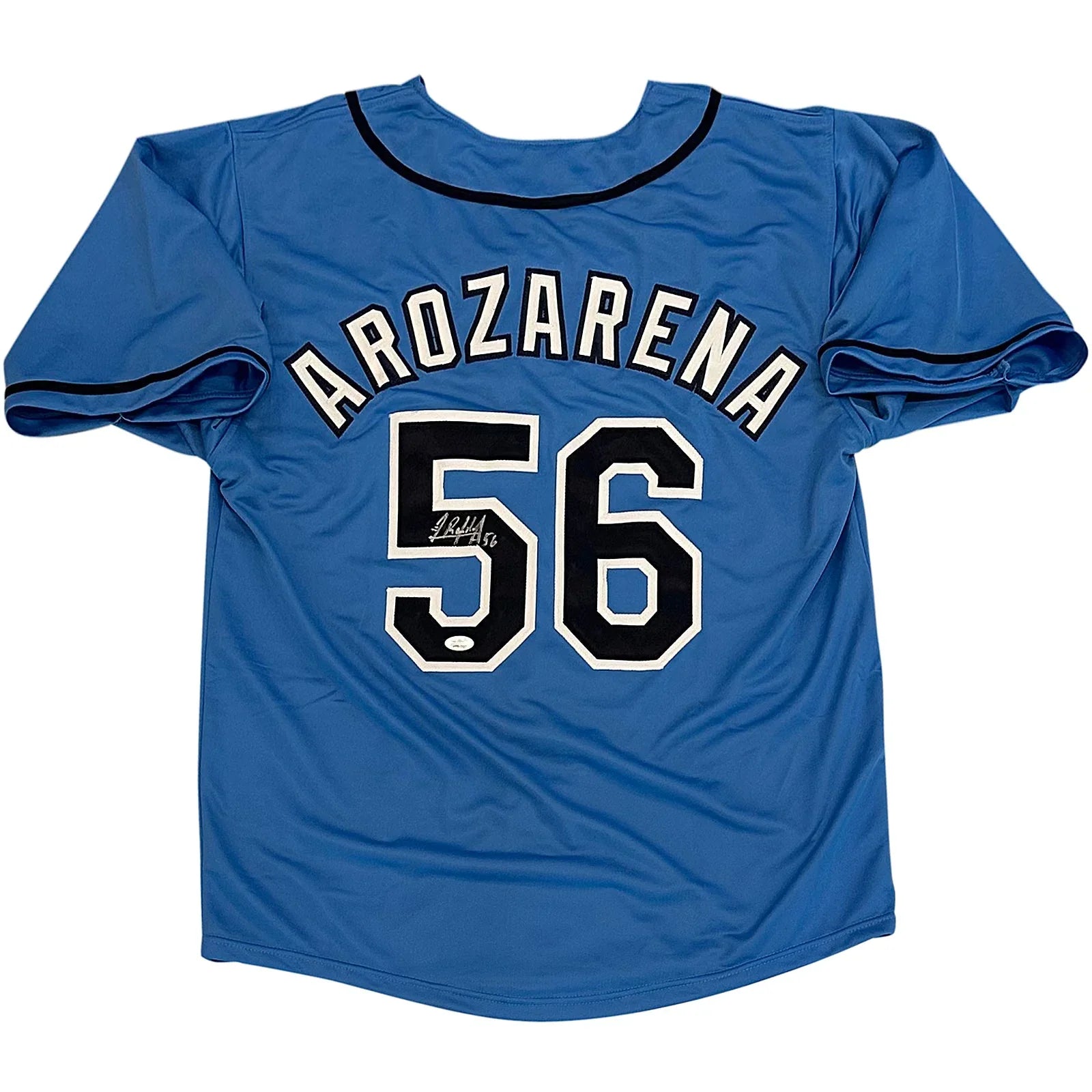 Randy Arozarena Autographed Tampa Bay (Light Blue #56) Custom Jersey - JSA