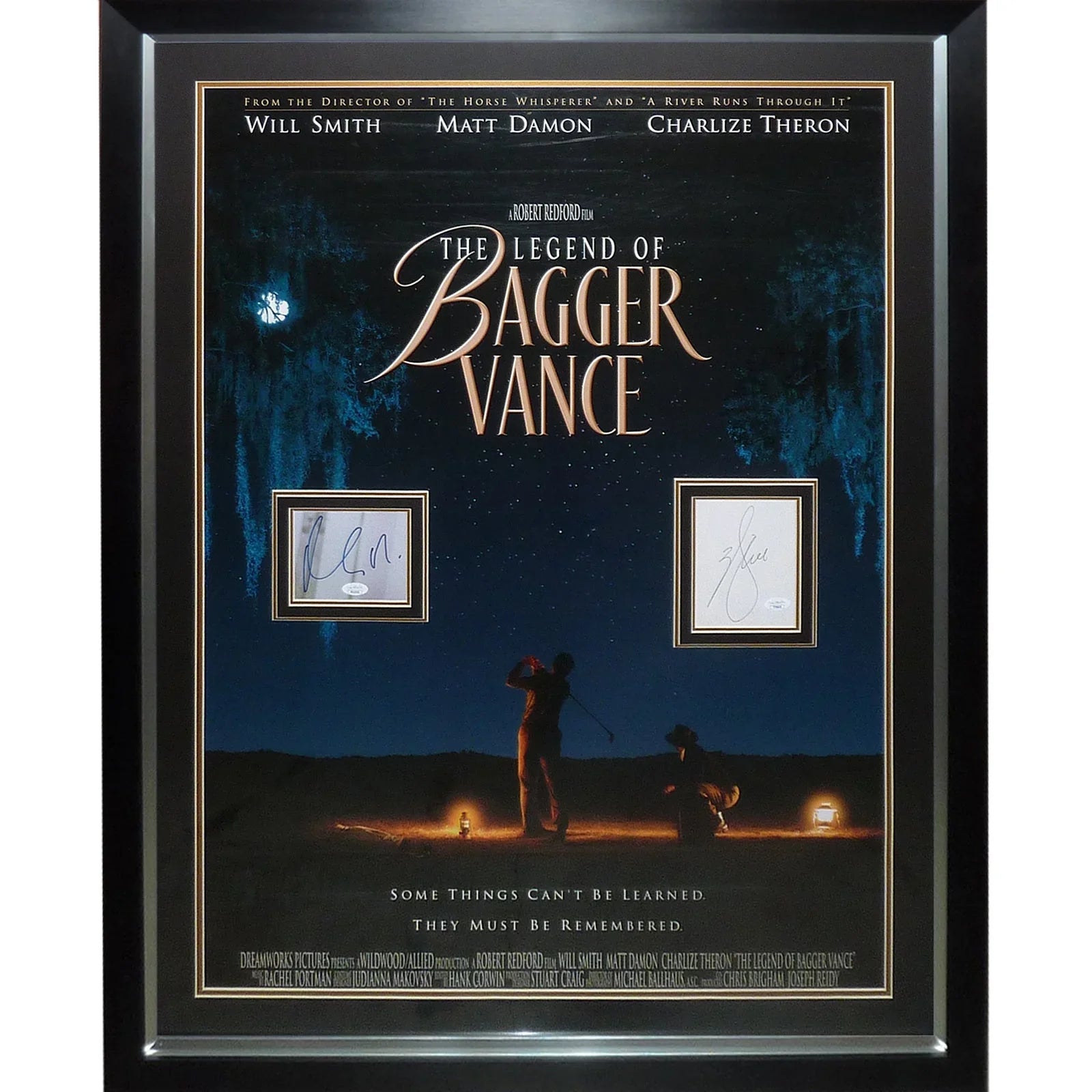 Legend of Bagger Vance Full-Size Movie Poster Deluxe Framed with Matt Damon And Will Smith Autographs - JSA