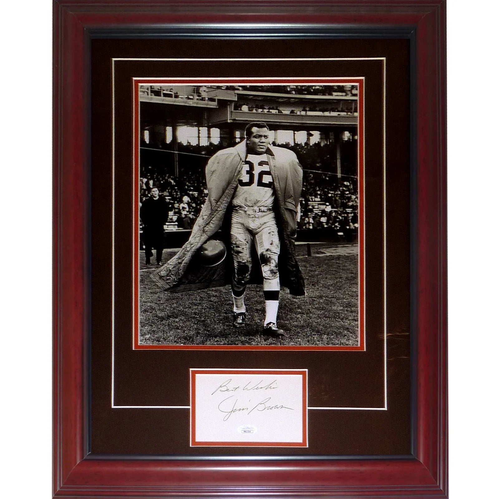 Jim Brown Cleveland Browns 11x14 Photo Deluxe Framed with Autograph - JSA