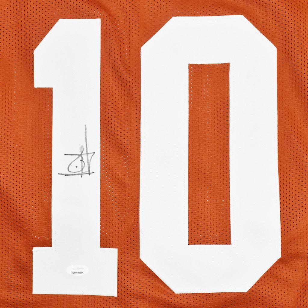 Vince Young Autographed Texas Longhorns (Burnt Orange #10) Custom Jersey - JSA