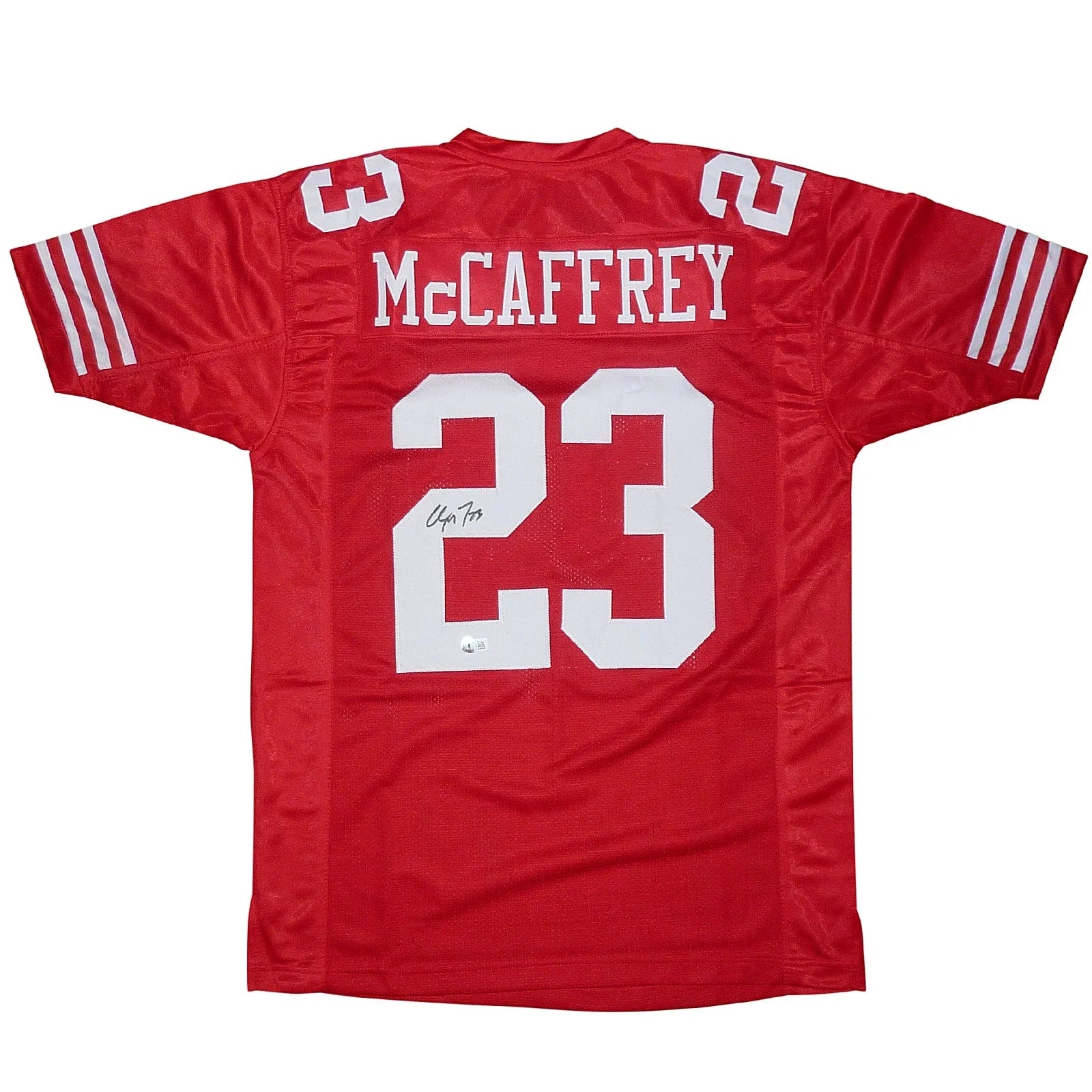 Christian McCaffrey Autographed San Francisco (Red #23) Custom Jersey - Beckett