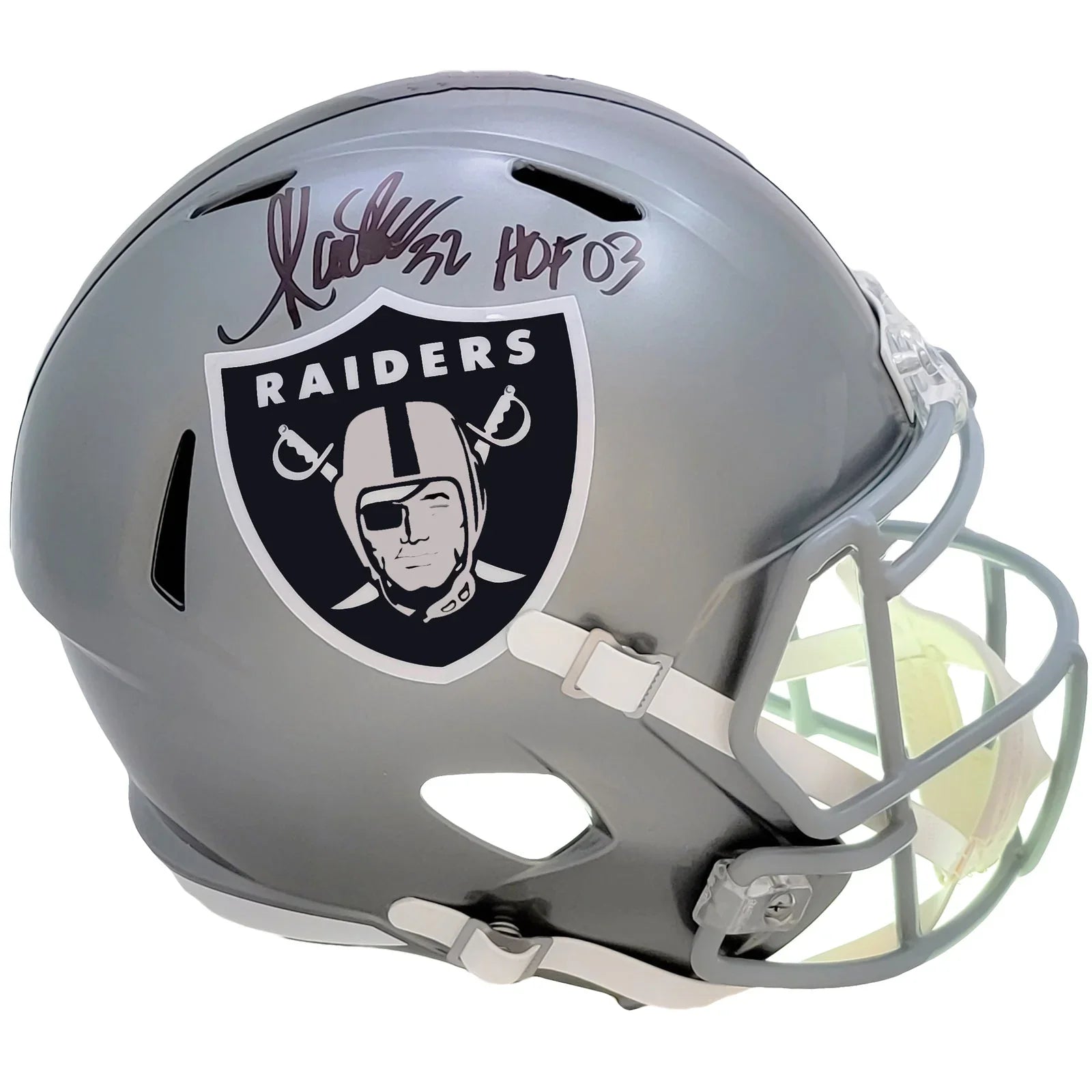 Marcus Allen Autographed Los Angeles Raiders (FLASH Alternate) Deluxe Full-Size Replica Helmet w/ HOF 03 - Beckett