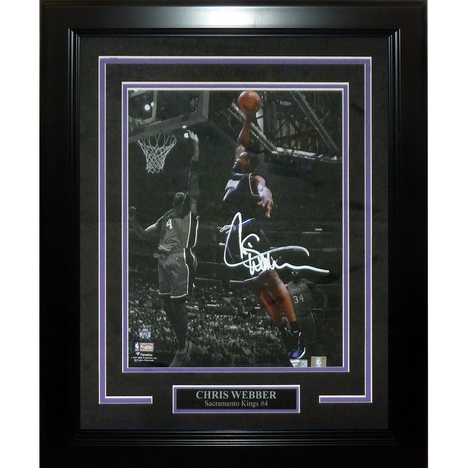 Chris Webber Autographed Sacramento Kings (Spotlight) Deluxe Framed 11x14 Photo - Fanatics