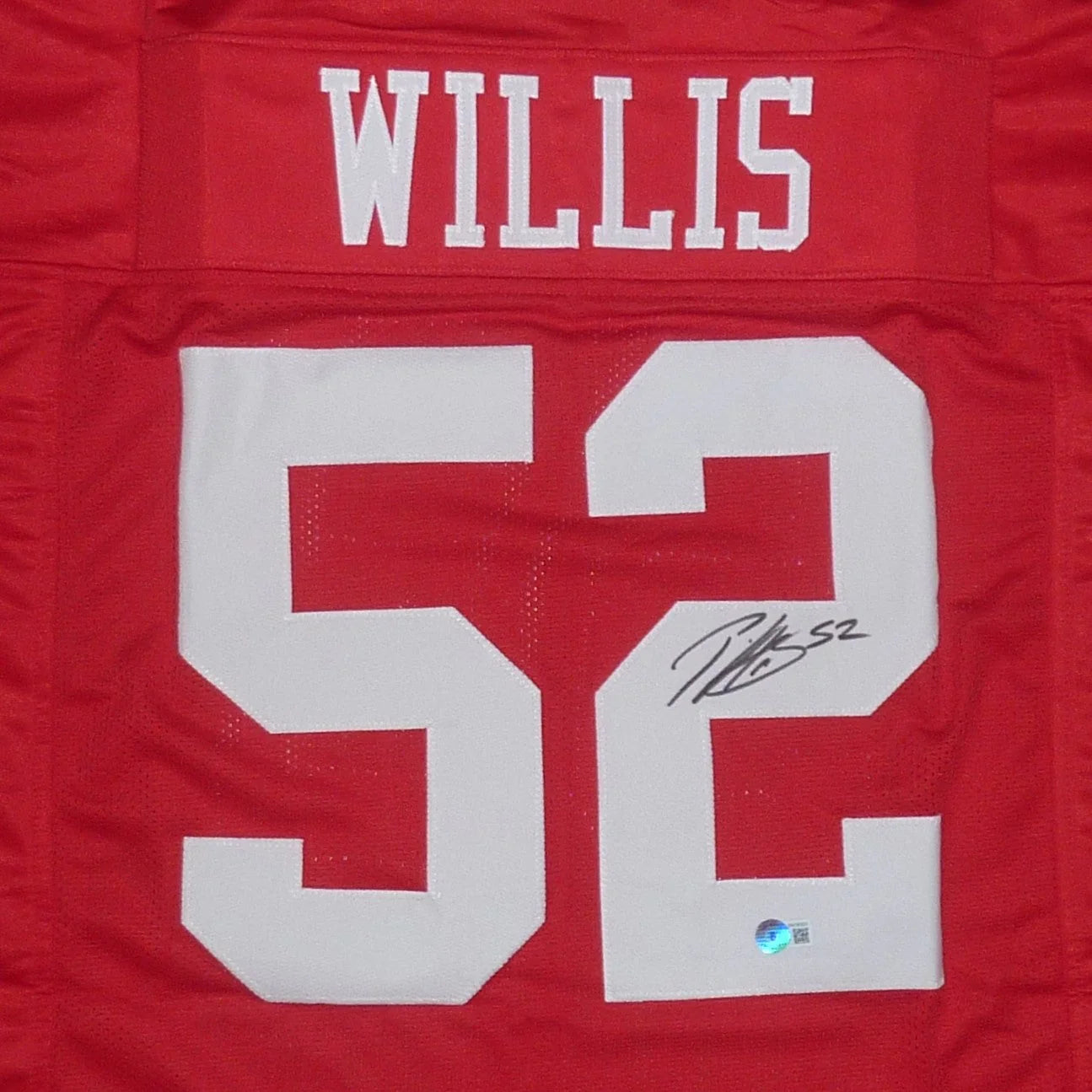 Patrick Willis Autographed San Francisco (Red #52) Custom Jersey - Beckett