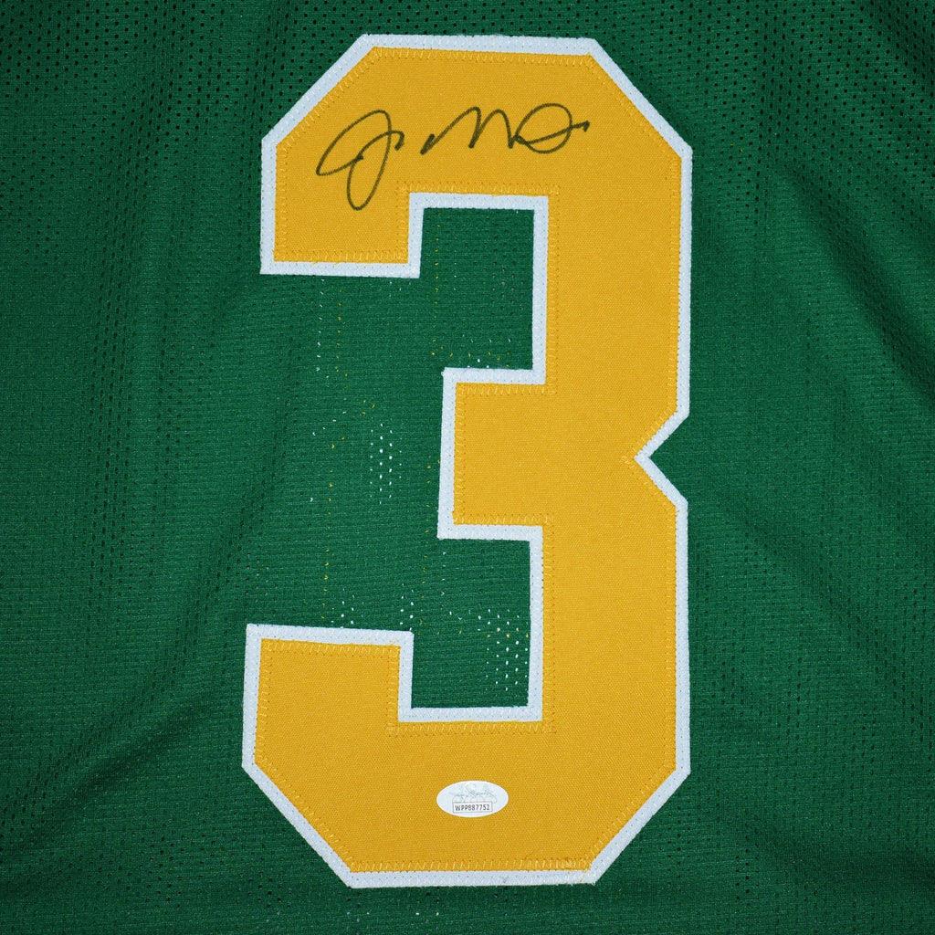 Joe Montana Autographed Notre Dame (Green #3) Custom Football Jersey - JSA