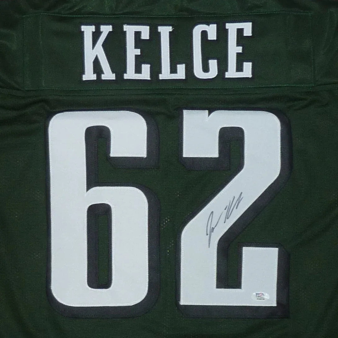 Jason Kelce Autographed Philadelphia (Green #62) Custom Jersey - PSA