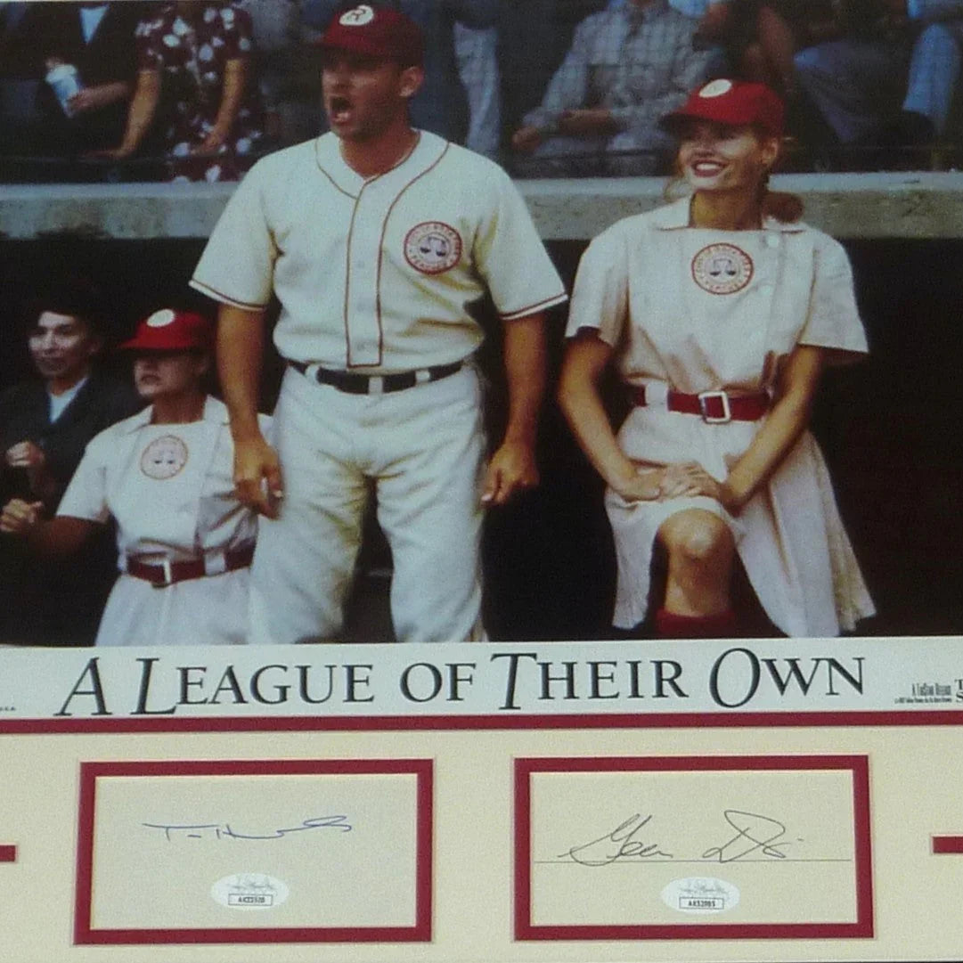 Tom Hanks And Geena Davis Autographed "A League of their Own" Deluxe Framed Piece - JSA