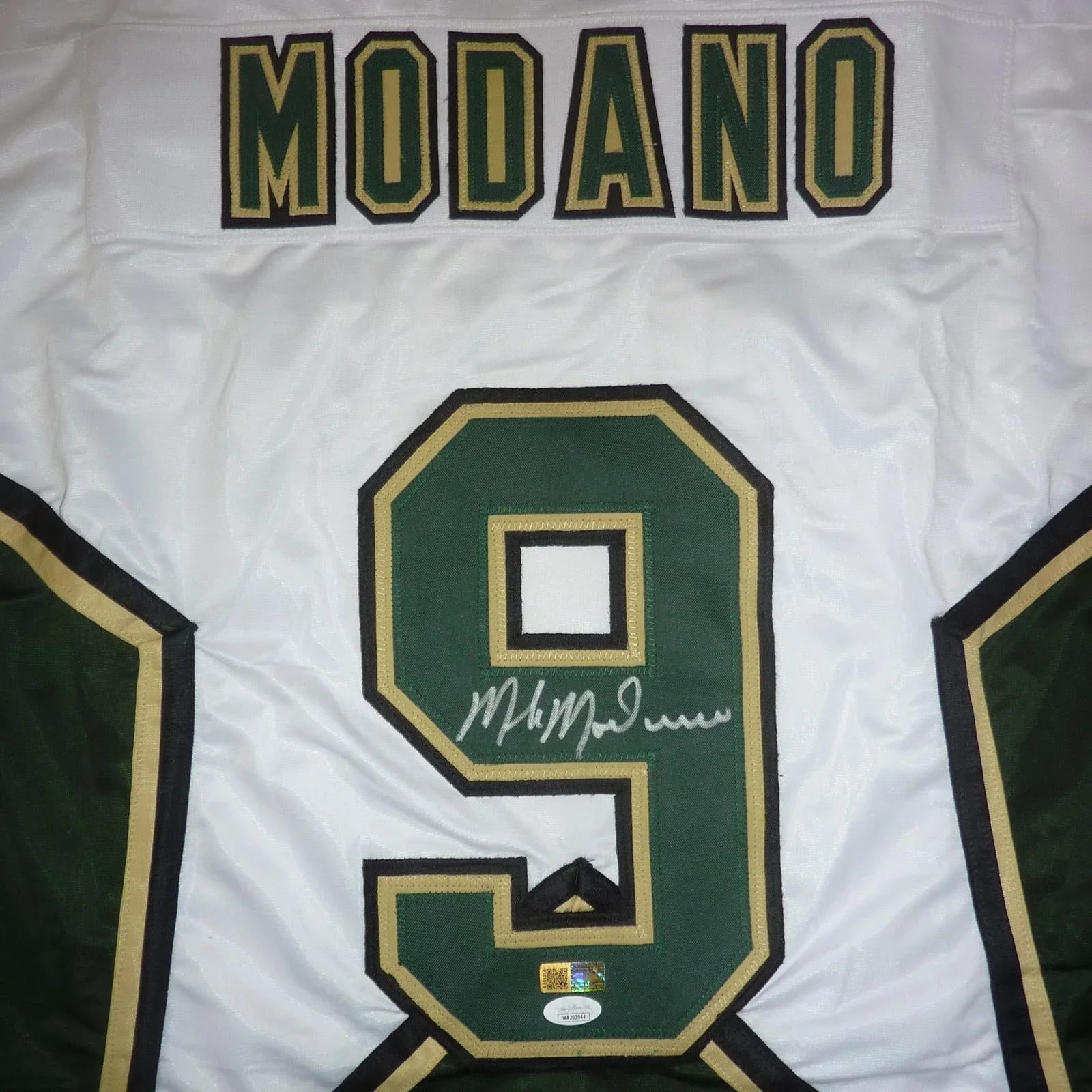 Mike Modano Autographed Dallas Stars (White #9) Custom Jersey - JSA