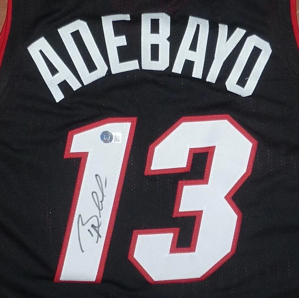 Bam Adebayo Autographed Miami (Black #13) Custom Jersey - JSA