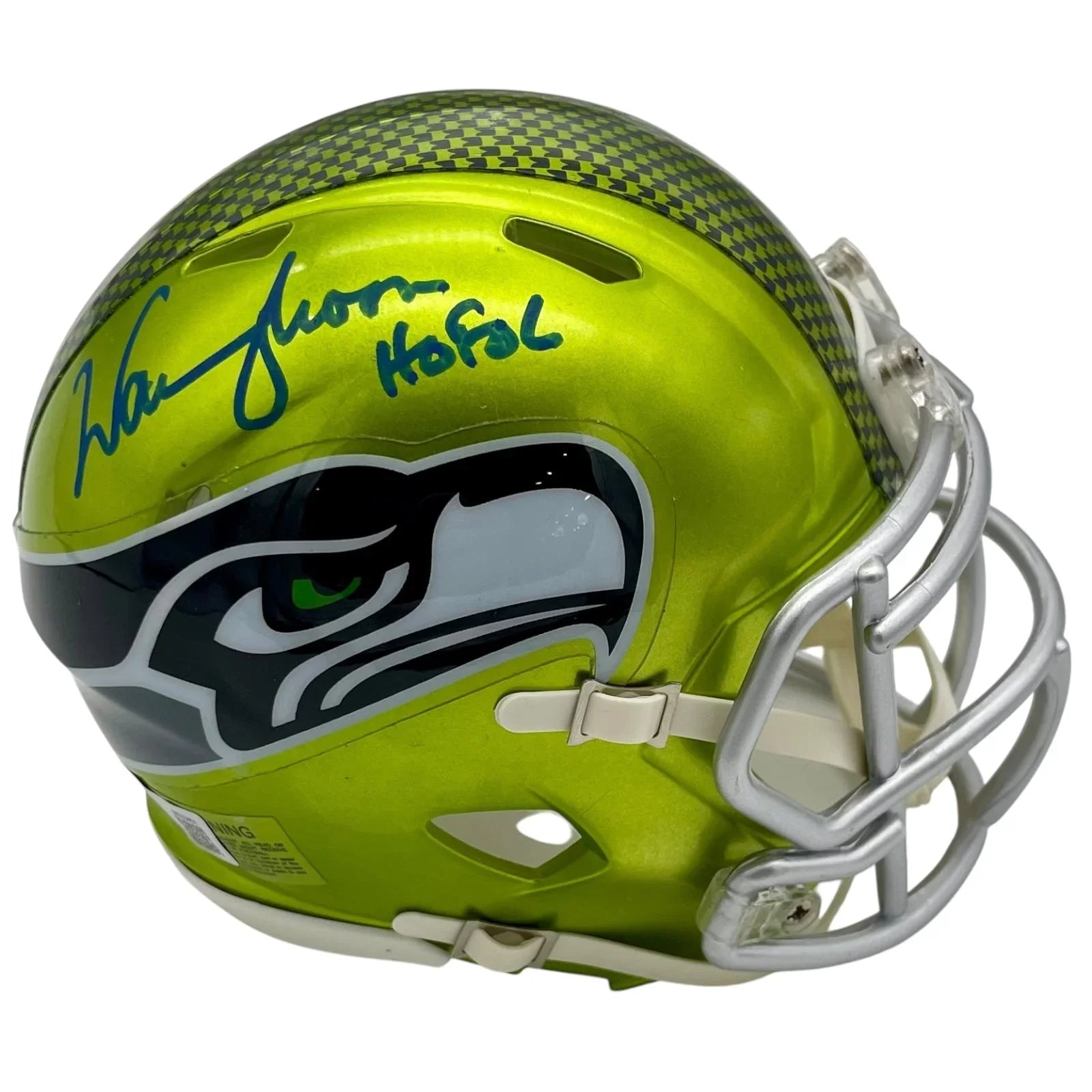 Warren Moon Autographed Seattle Seahawks (FLASH Alternate) Mini Helmet w/ "HOF 2006" - JSA