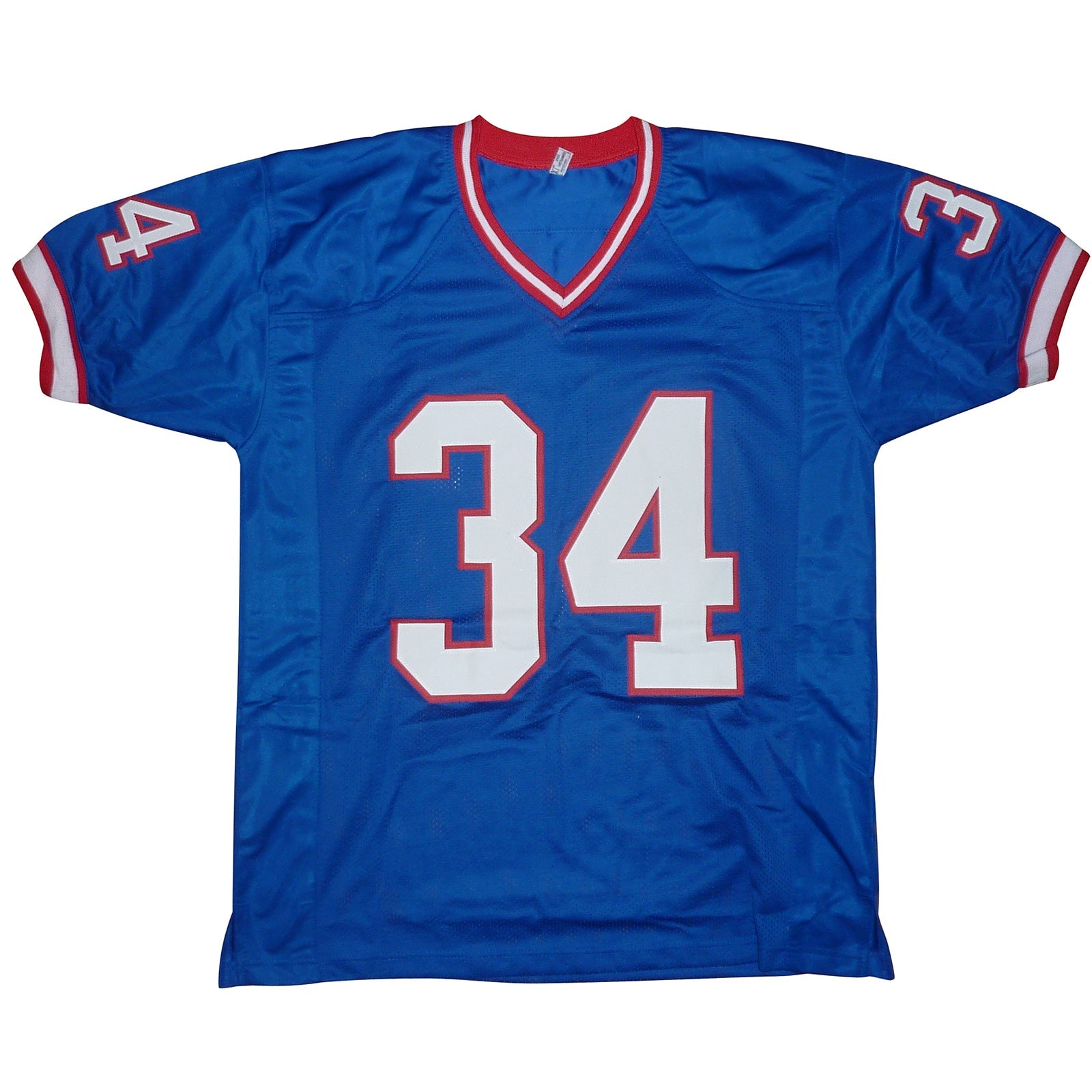 Thurman Thomas Autographed Buffalo (Blue #34) Custom Jersey - Beckett
