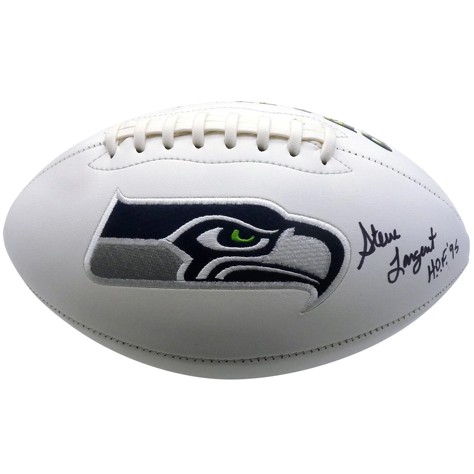 Steve Largent Autographed Seattle Seahawks Logo Football w/ "HOF 05" - JSA