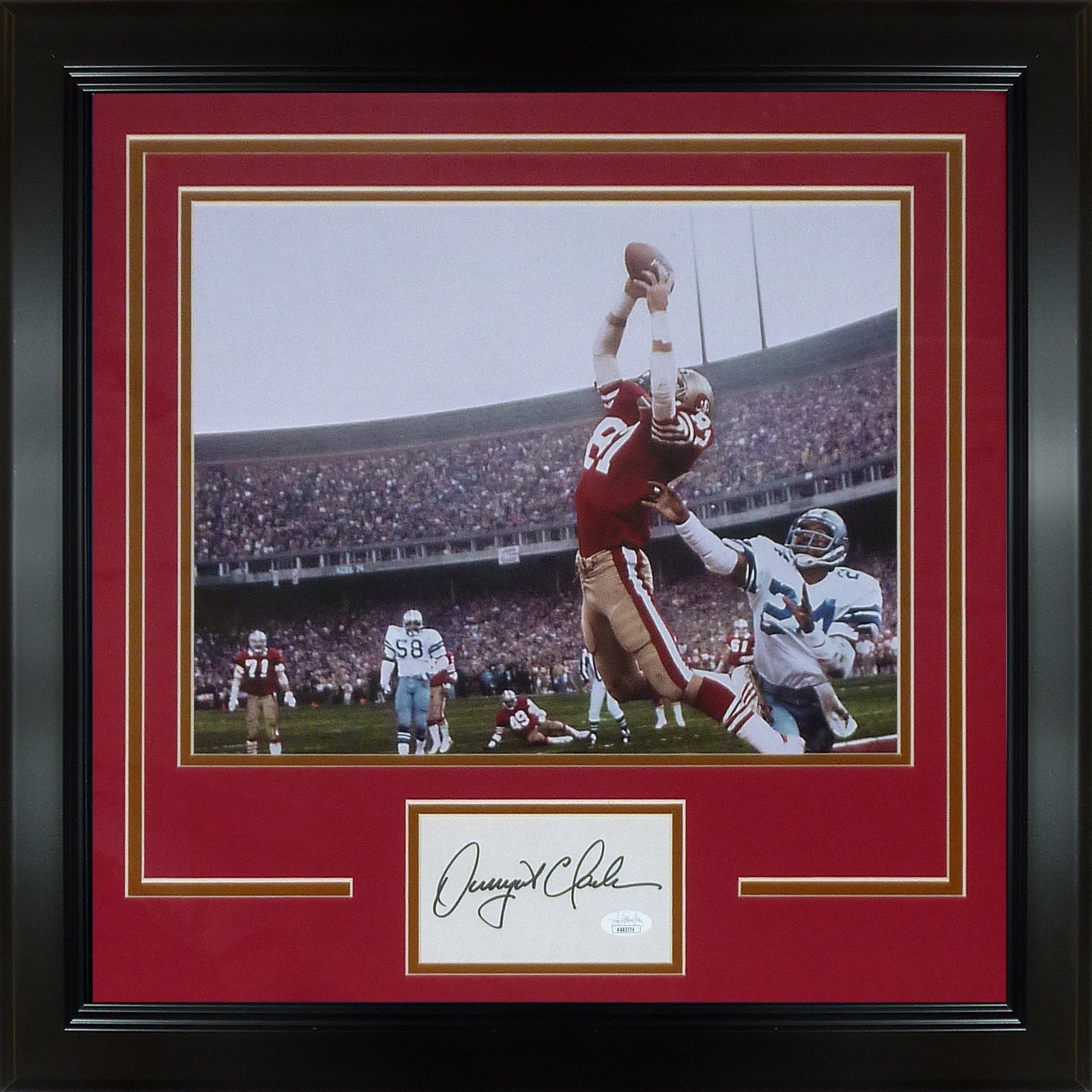 Dwight Clark San Francisco 49ers (The Catch) 11x14 Photo Deluxe Framed with Autograph - JSA