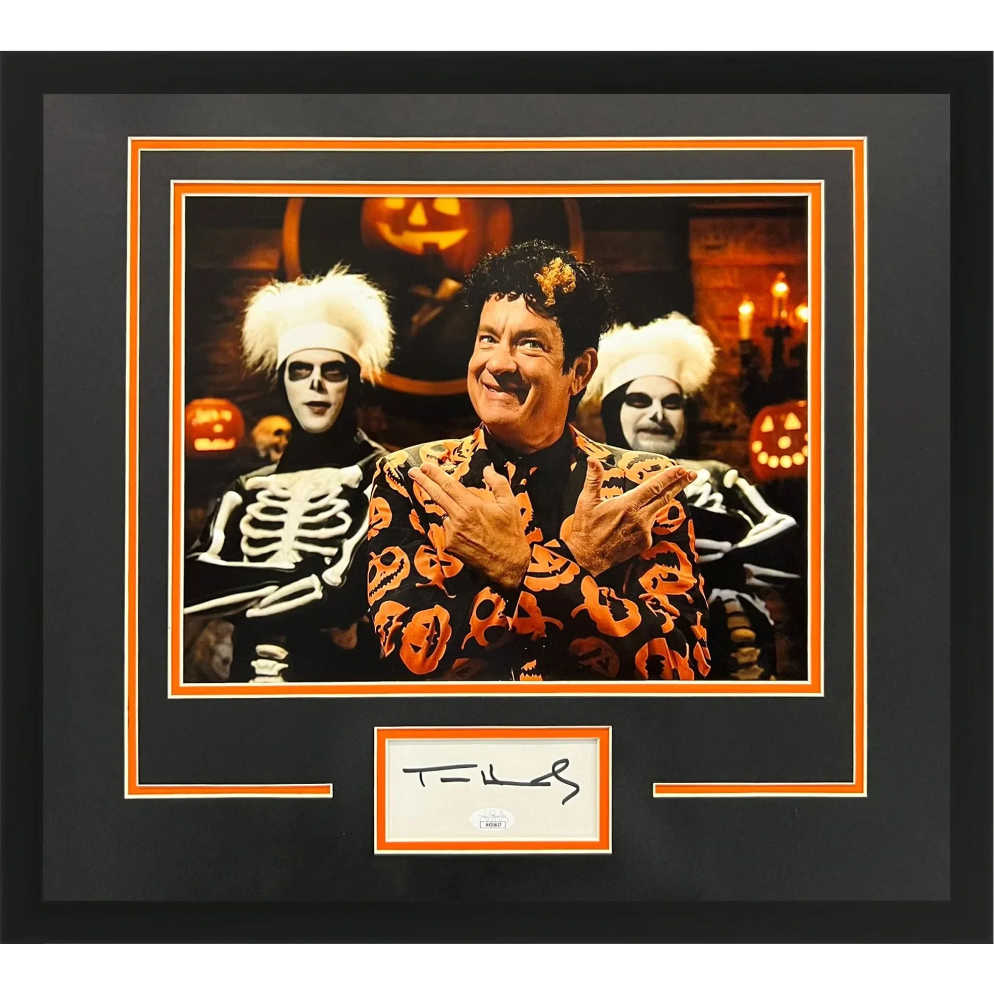 Tom Hanks Aka David S Pumpkins Autographed SNL Deluxe Framed Piece with 11x14 Poster - JSA