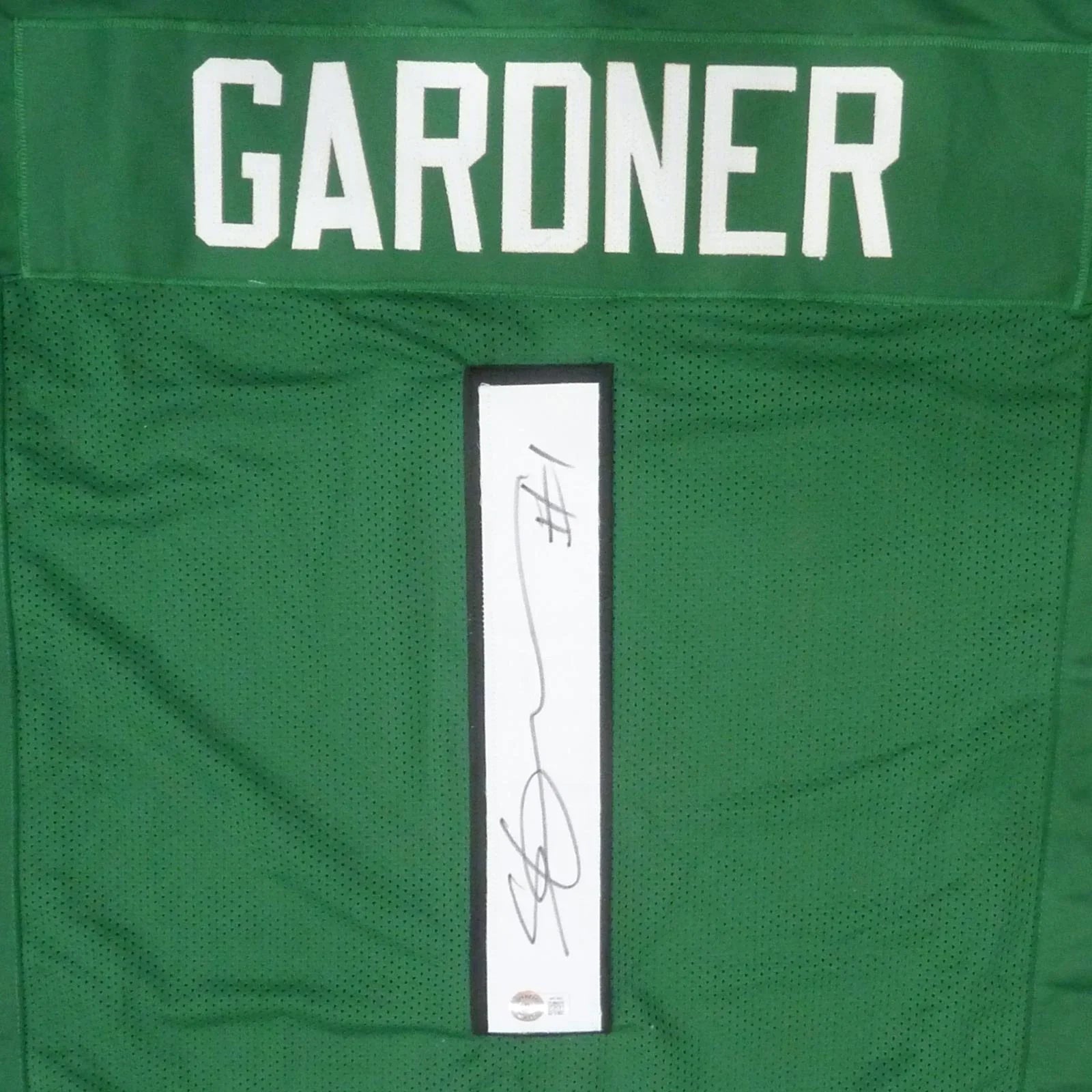 Sauce Gardner Autographed New York Jets (Green #1) Custom Jersey - Beckett