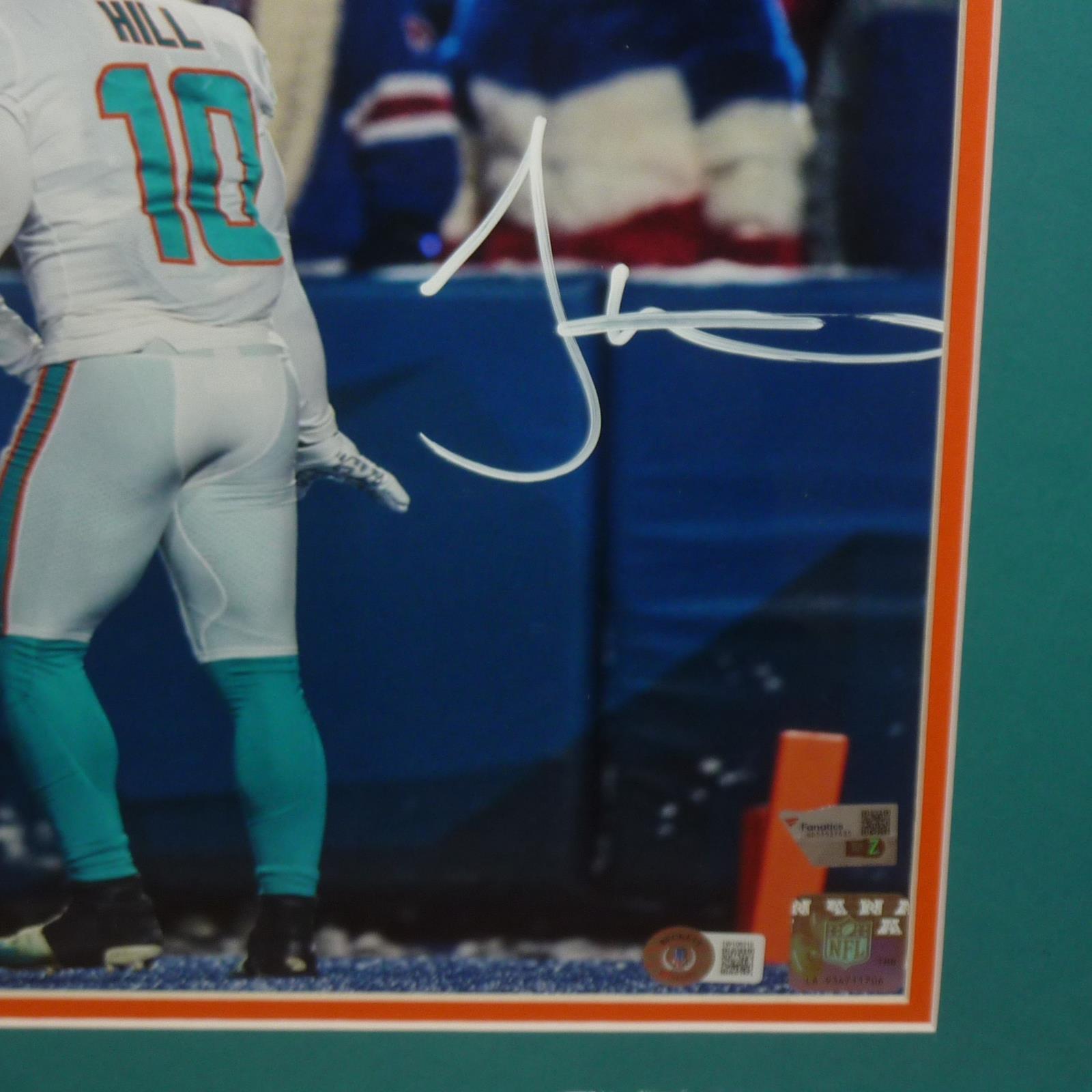 Tyreek Hill And Jaylen Waddle Autographed Miami Dolphins (TD Celebration) Deluxe Framed 16x20 Photo - Beckett, Fanatics