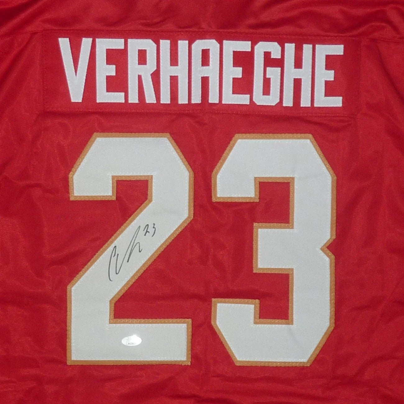 Carter Verhaeghe Autographed Florida (Red #23) Custom Hockey Jersey - JSA