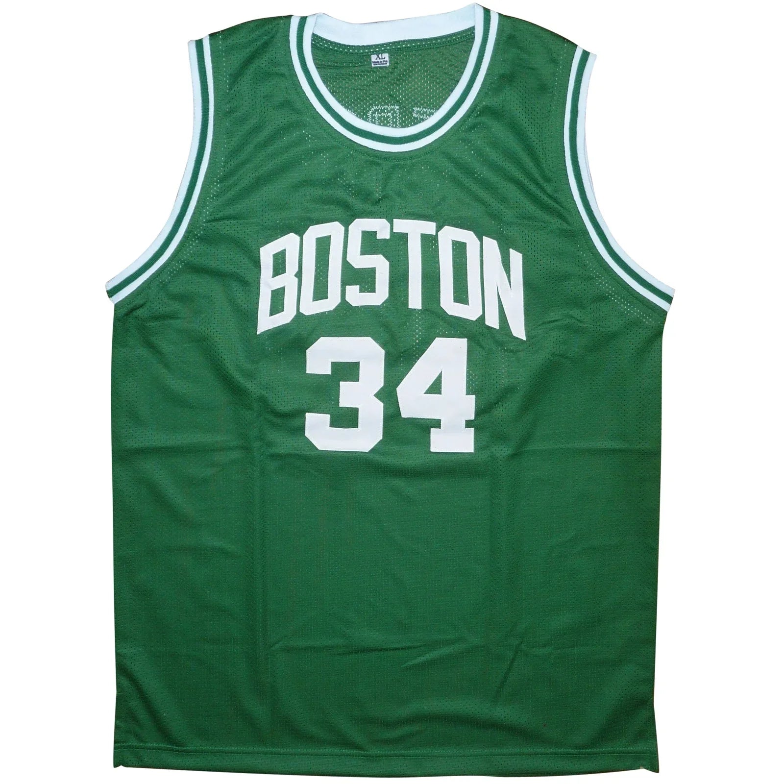 Paul Pierce Autographed Boston (Green #34) Custom Jersey - Beckett Witness