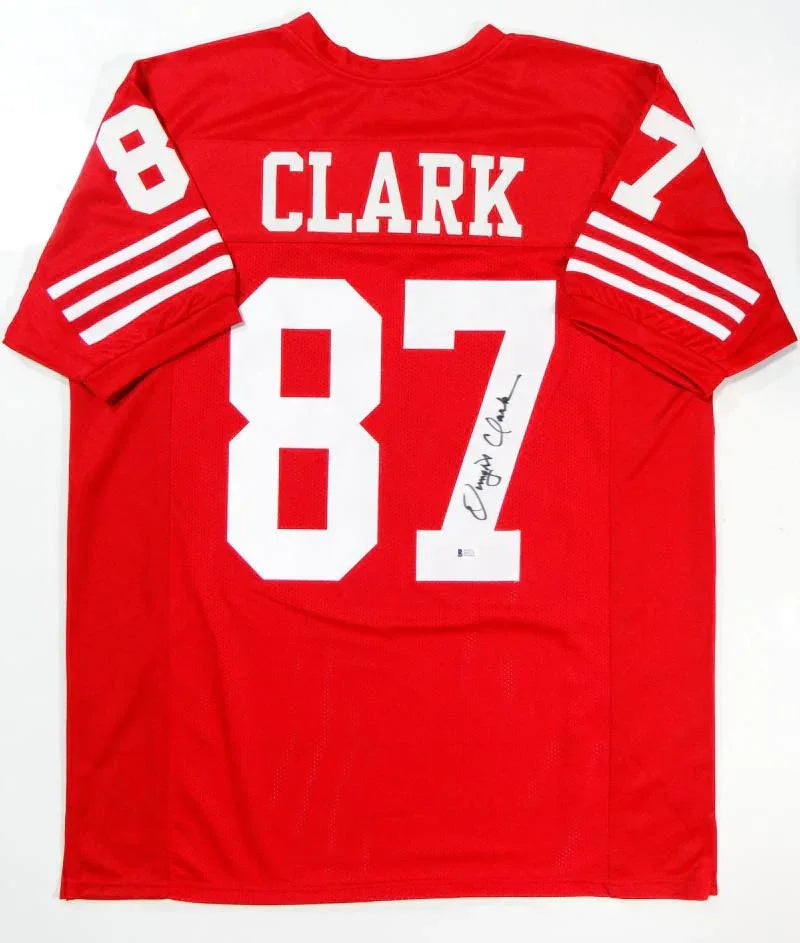 Dwight Clark Autographed San Francisco 49ers (Red #87) Custom Jersey - JSA