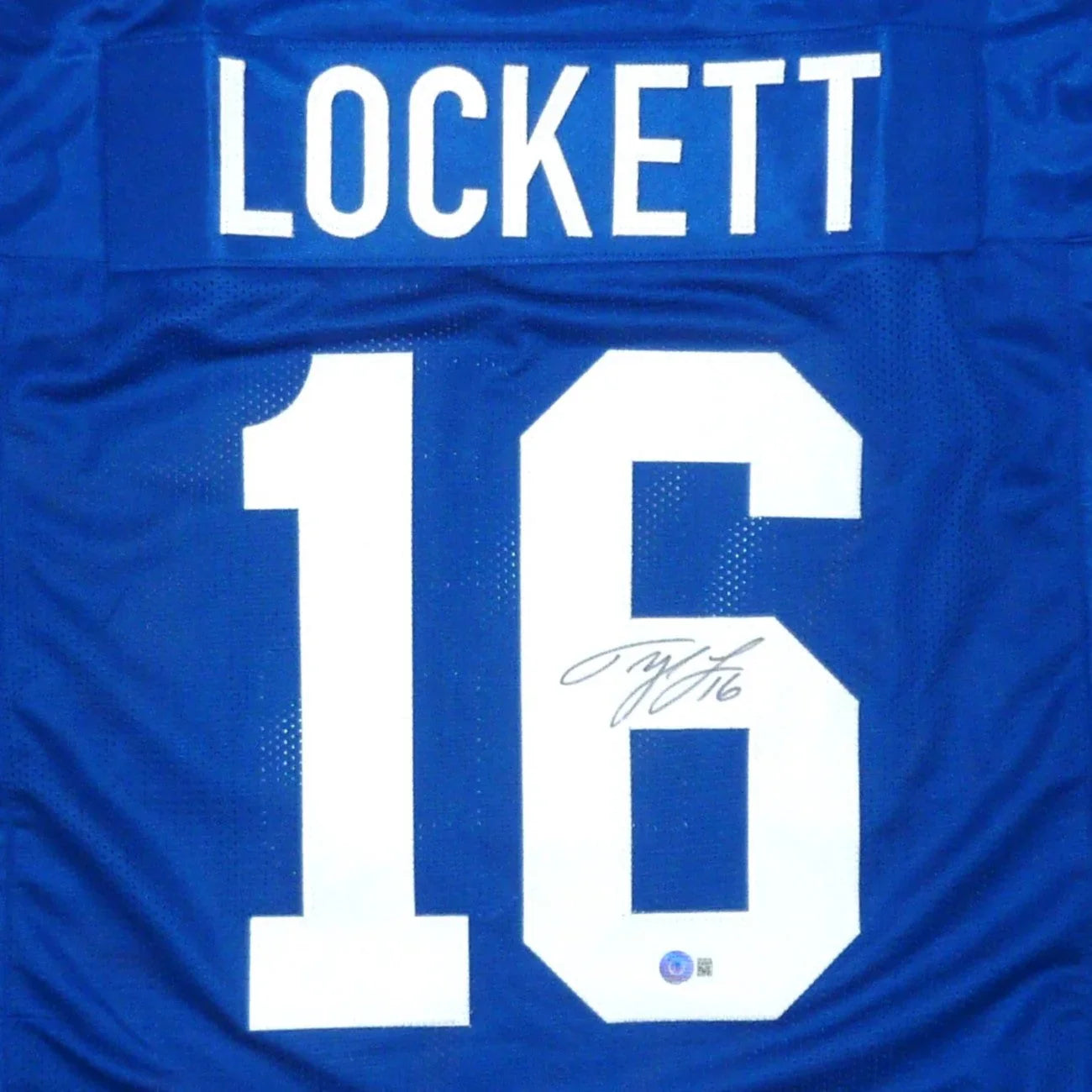 Tyler Lockett Autographed Seattle (Throwback Blue #16) Custom Jersey - Beckett