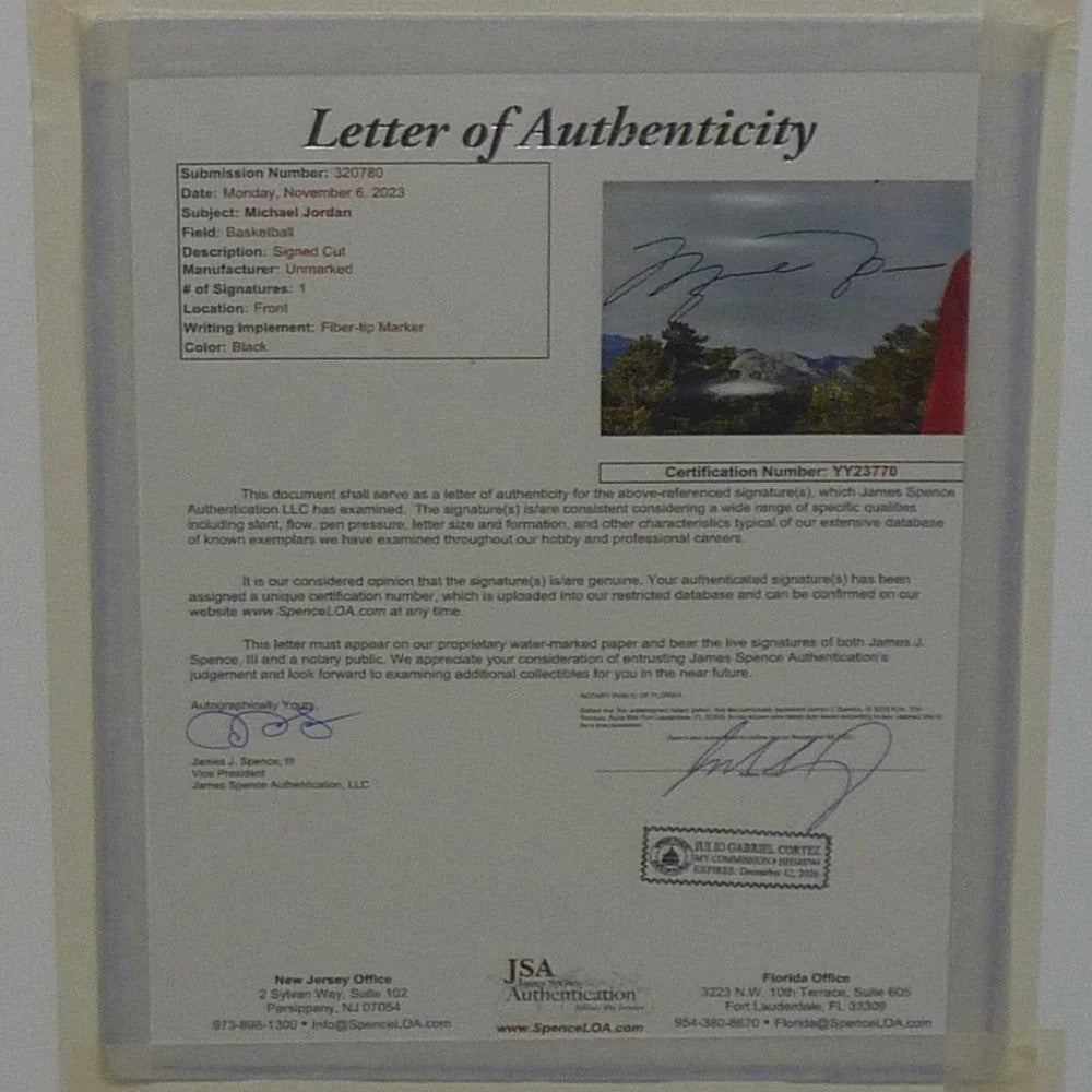 Michael Jordan Autographed Deluxe Framed over Chicago Bulls 1988 Gatorade Slam Dunk Full-Size Poster - JSA LOA