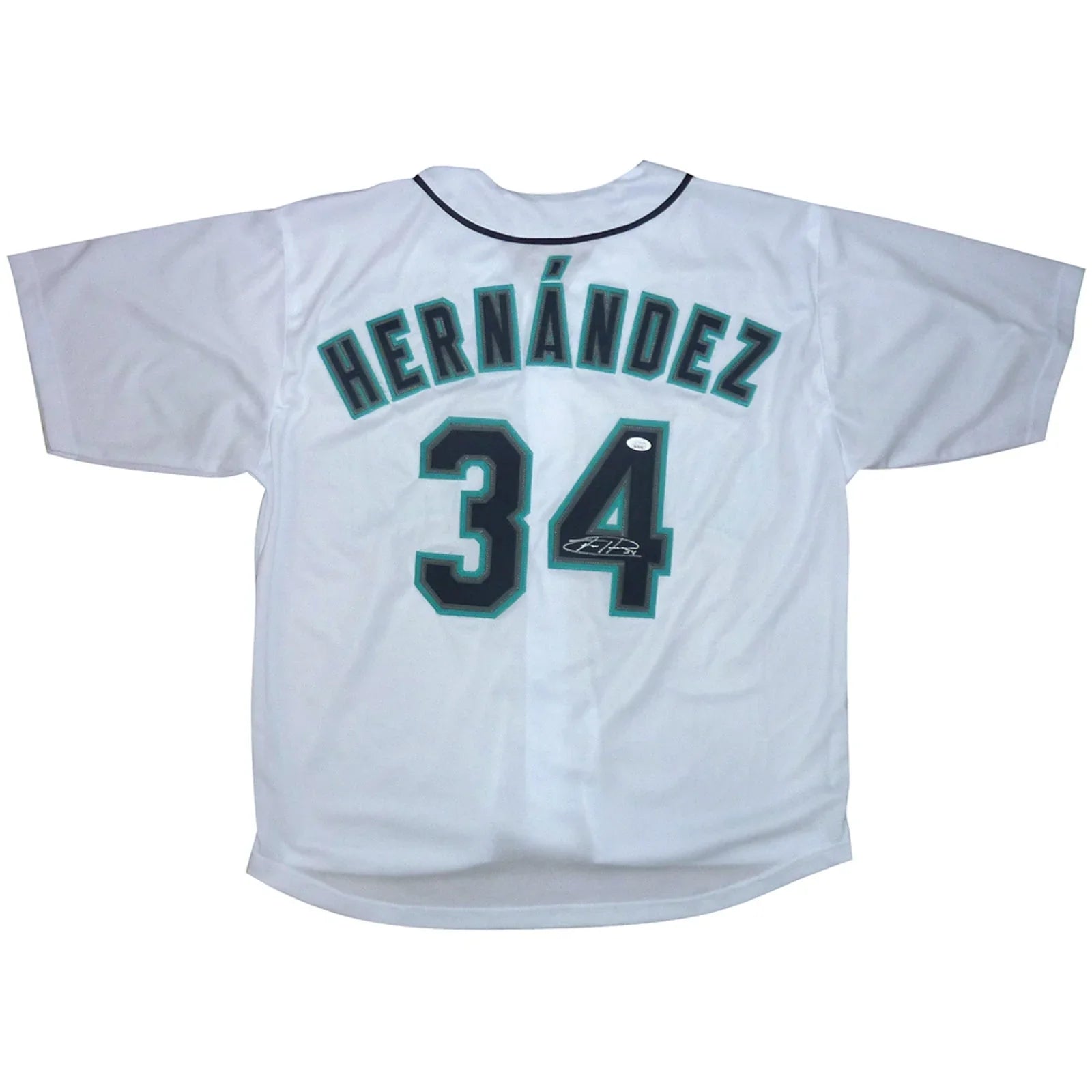 Felix Hernandez Autographed Seattle "King Felix" (White #34) Custom Jersey - Beckett