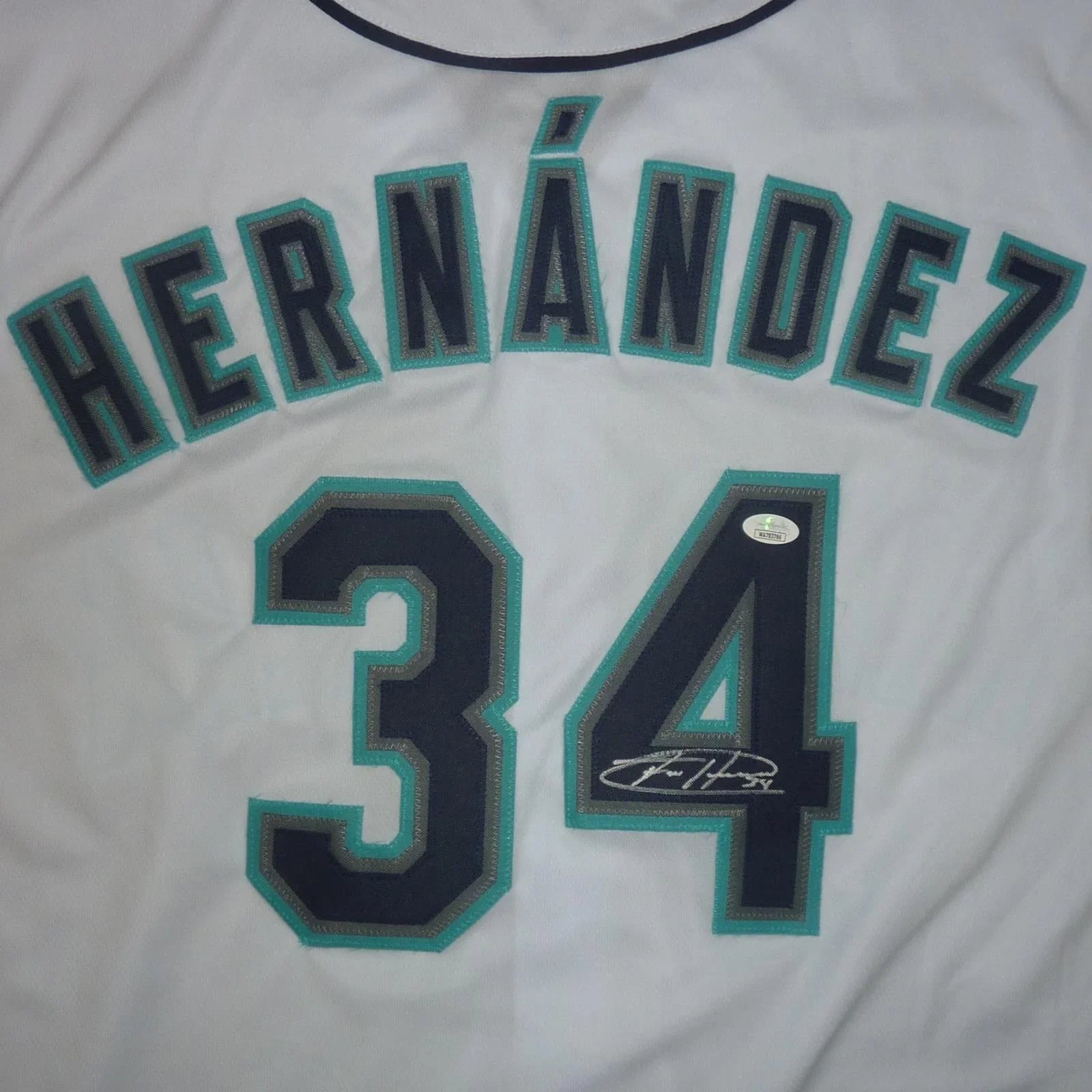 Felix Hernandez Autographed Seattle "King Felix" (White #34) Custom Jersey - Beckett