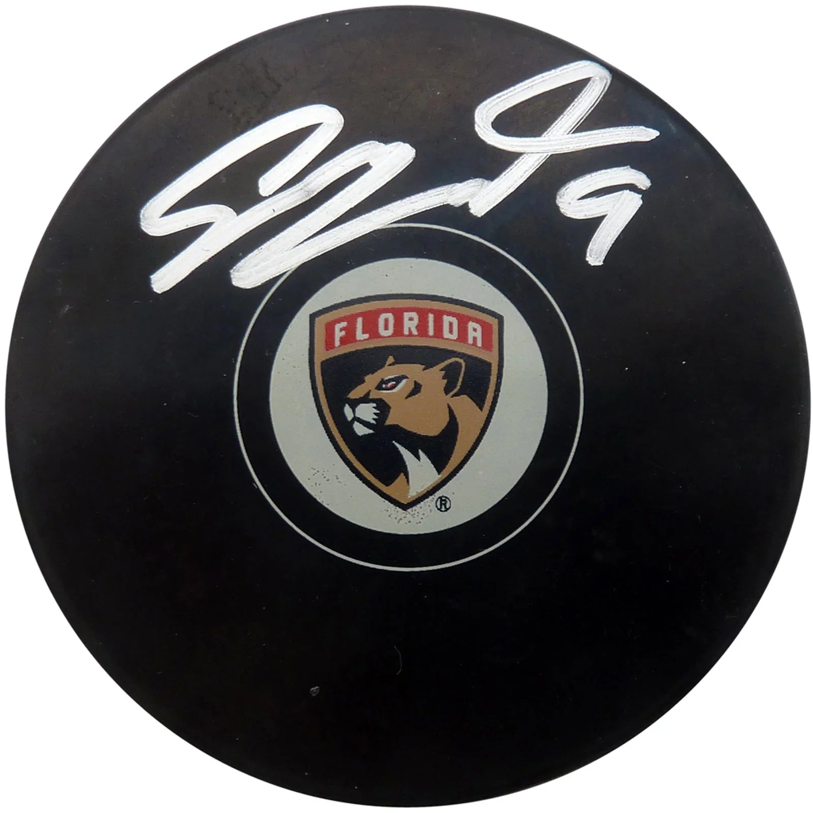 Sam Bennett Autographed Florida Panthers Logo Replica Hockey Puck - JSA