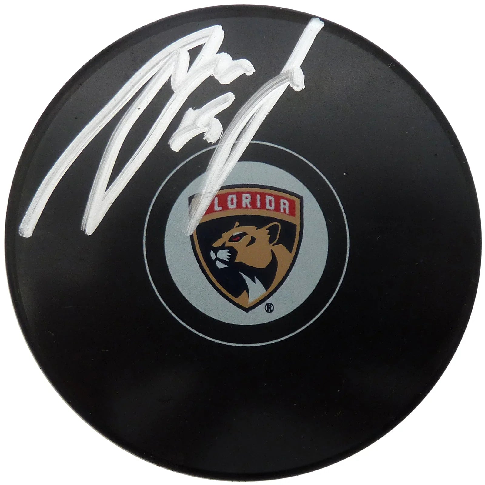 Anton Lundell Autographed Florida Panthers Logo Replica Hockey Puck - JSA