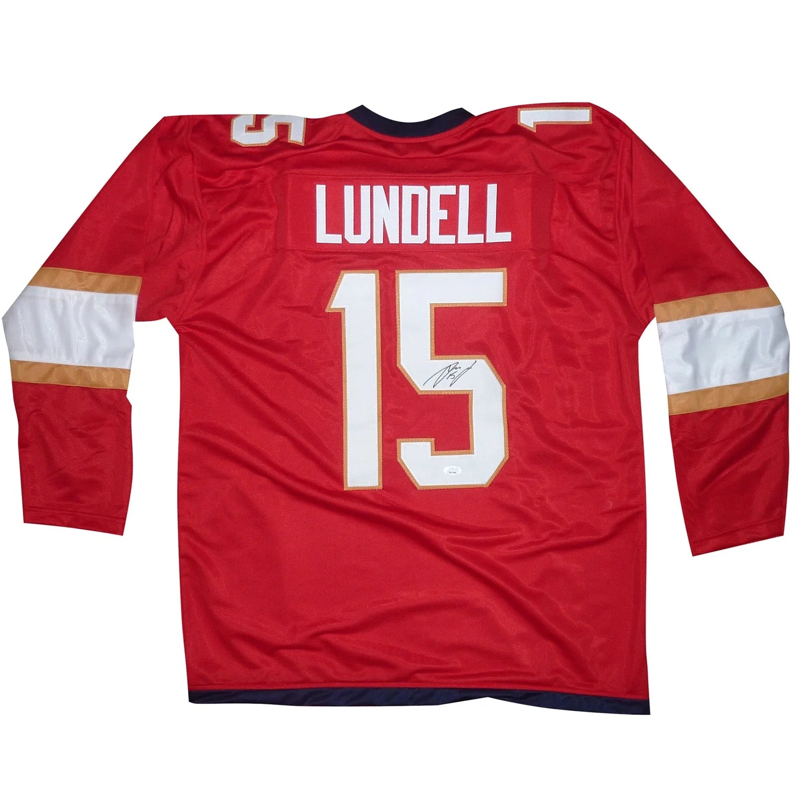 Anton Lundell Autographed Florida (Red #15) Custom Hockey Jersey - JSA