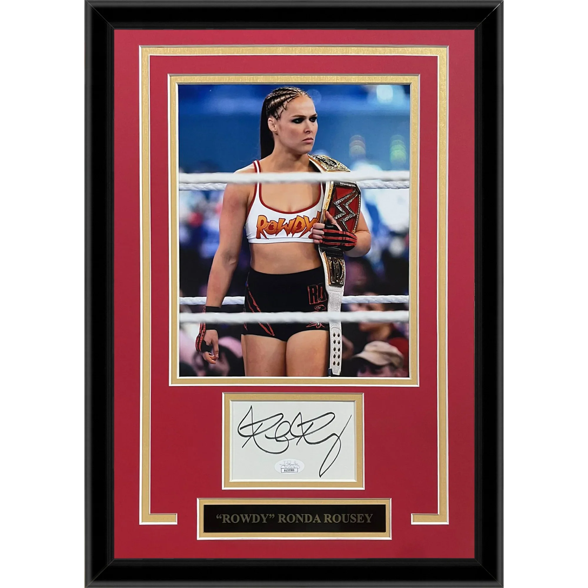 Ronda Rousey Autographed WWE Wrestling 8x10 Photo "Signature Series" Frame - JSA