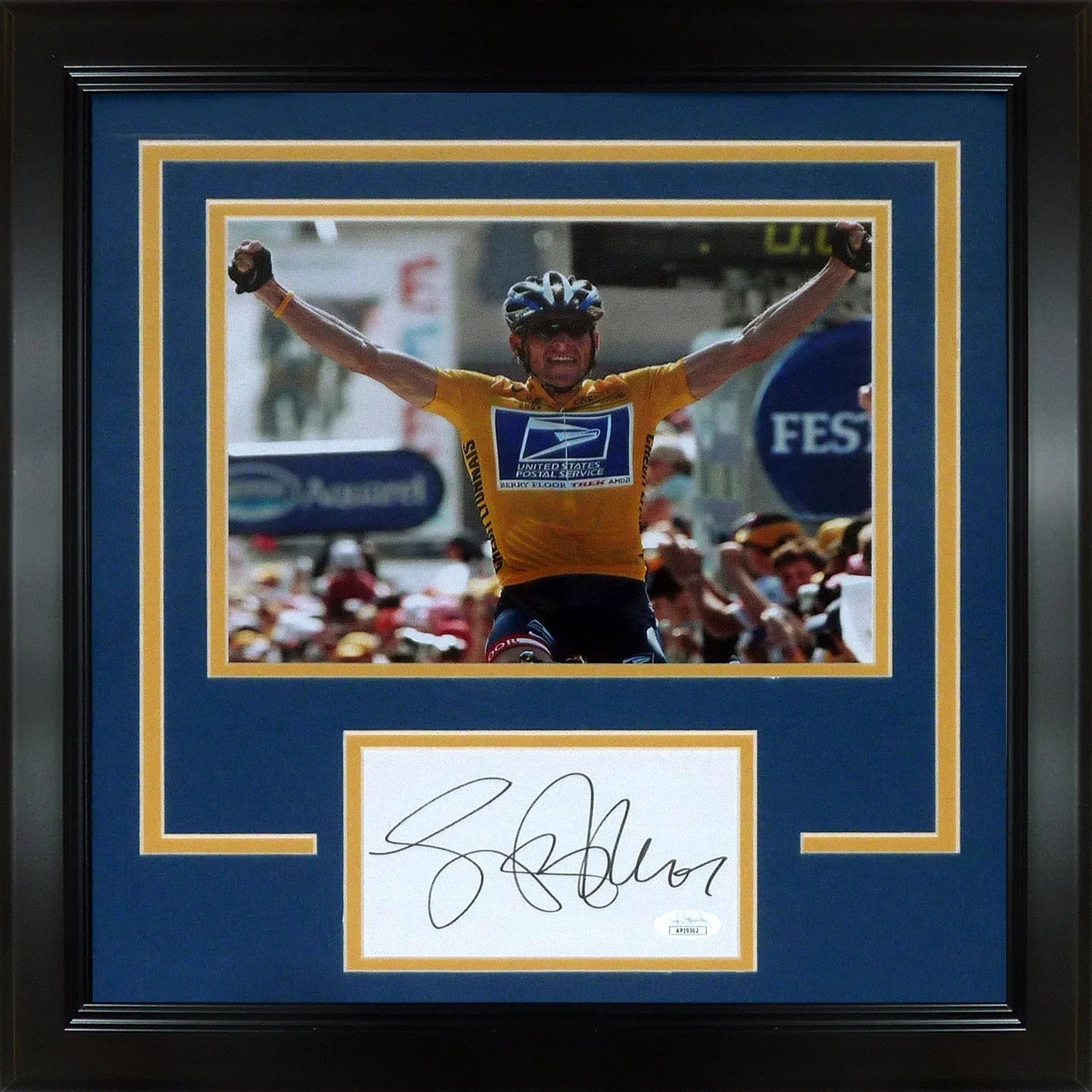Lance Armstrong Autographed Cycling 8x10 Photo "Signature Series" Frame - JSA