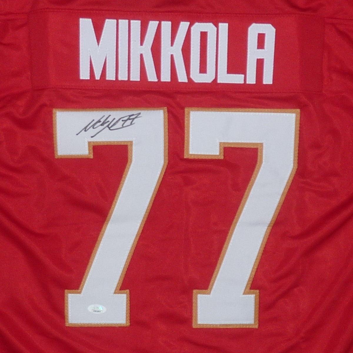 Niko Mikkola Autographed Florida (Red #77) Custom Hockey Jersey - JSA