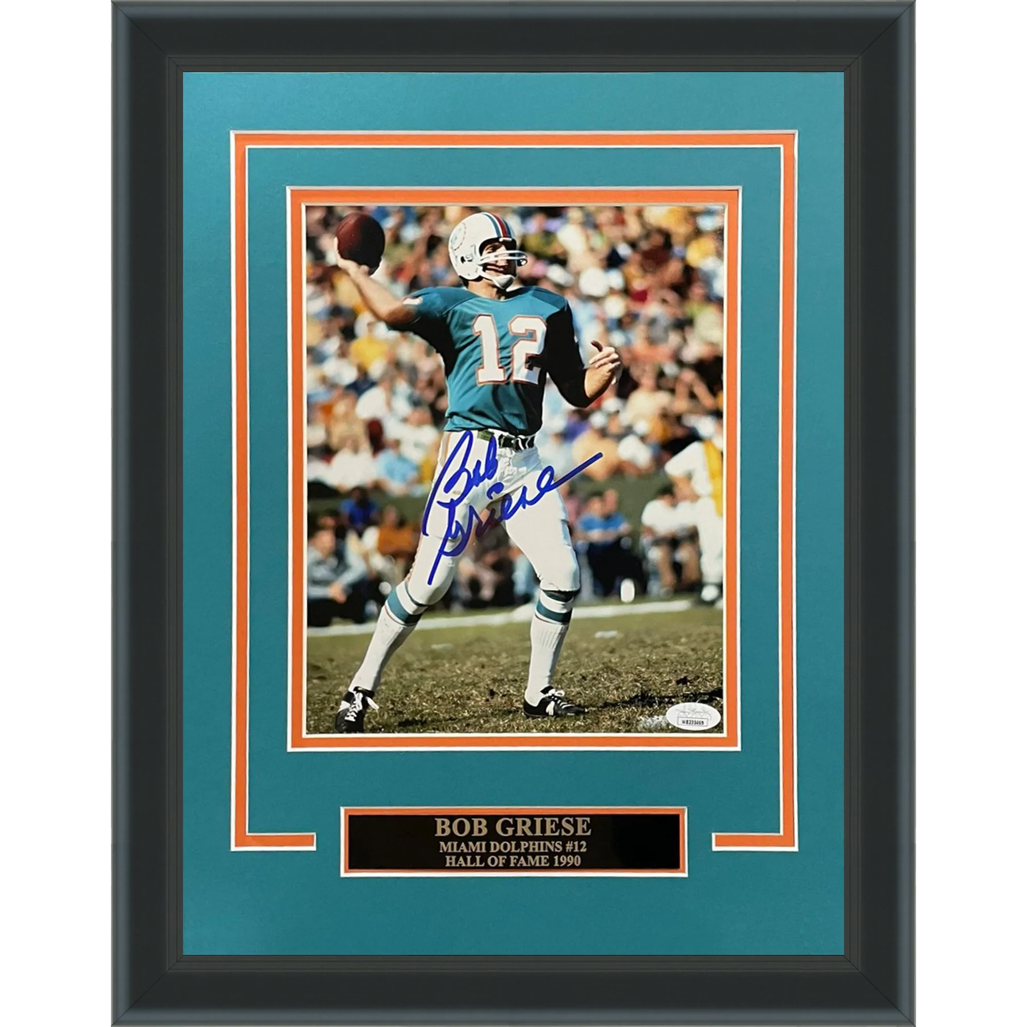 Bob Griese Autographed Miami Dolphins Deluxe Framed 8x10 Photo - Beckett