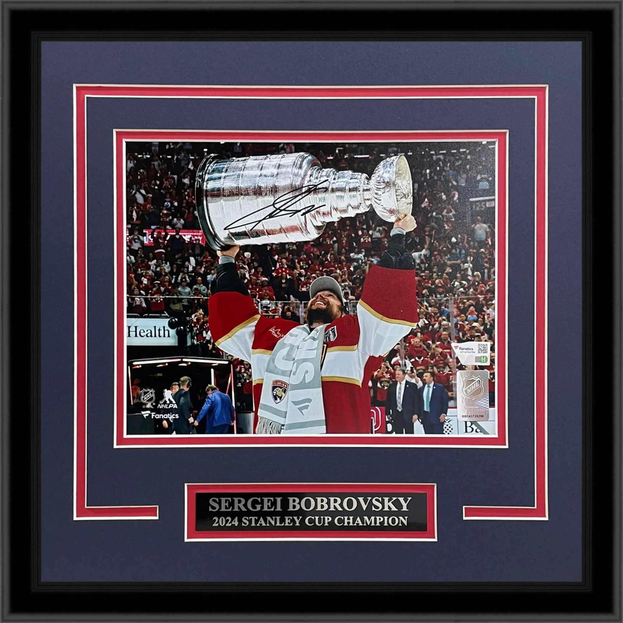 Sergei Bobrovsky Autographed Florida Panthers (Stanley Cup Trophy) Deluxe Framed 8x10 Photo - Fanatics