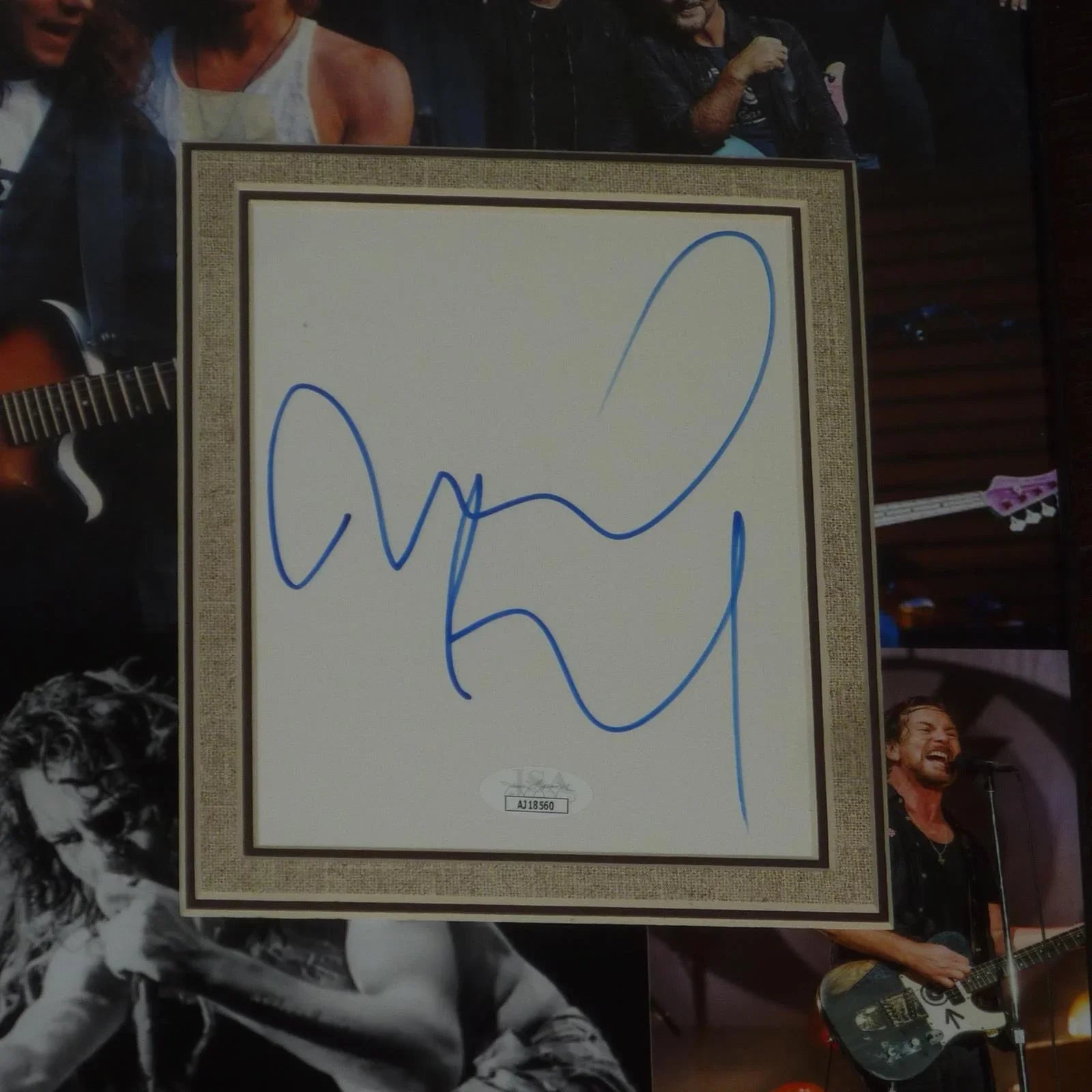 Pearl Jam Band Autographed Deluxe Framed Collage featuring Eddie Vedder and 4 Members - JSA
