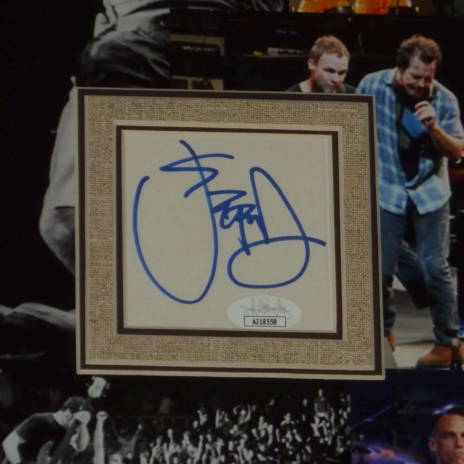 Pearl Jam Band Autographed Deluxe Framed Collage featuring Eddie Vedder and 4 Members - JSA
