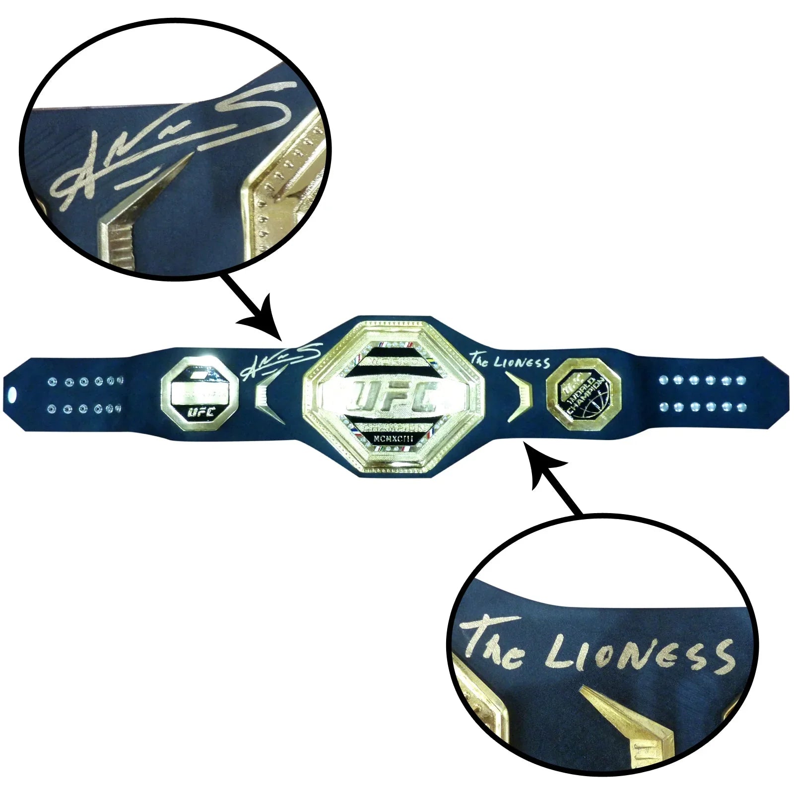 Amanda Nunes Autographed UFC World Champion Belt w/ "The Lioness" - JSA