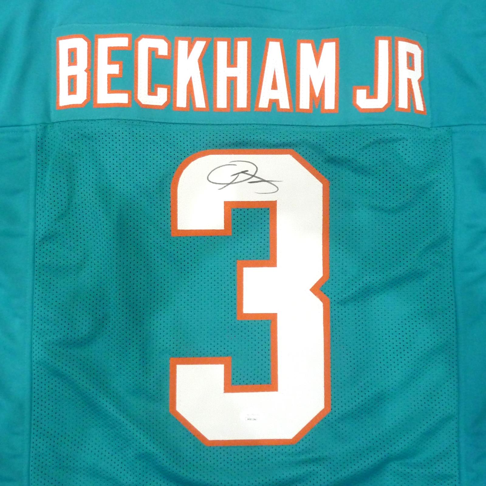 Odell Beckham Jr Autographed Miami (Teal #3) Custom Jersey - JSA