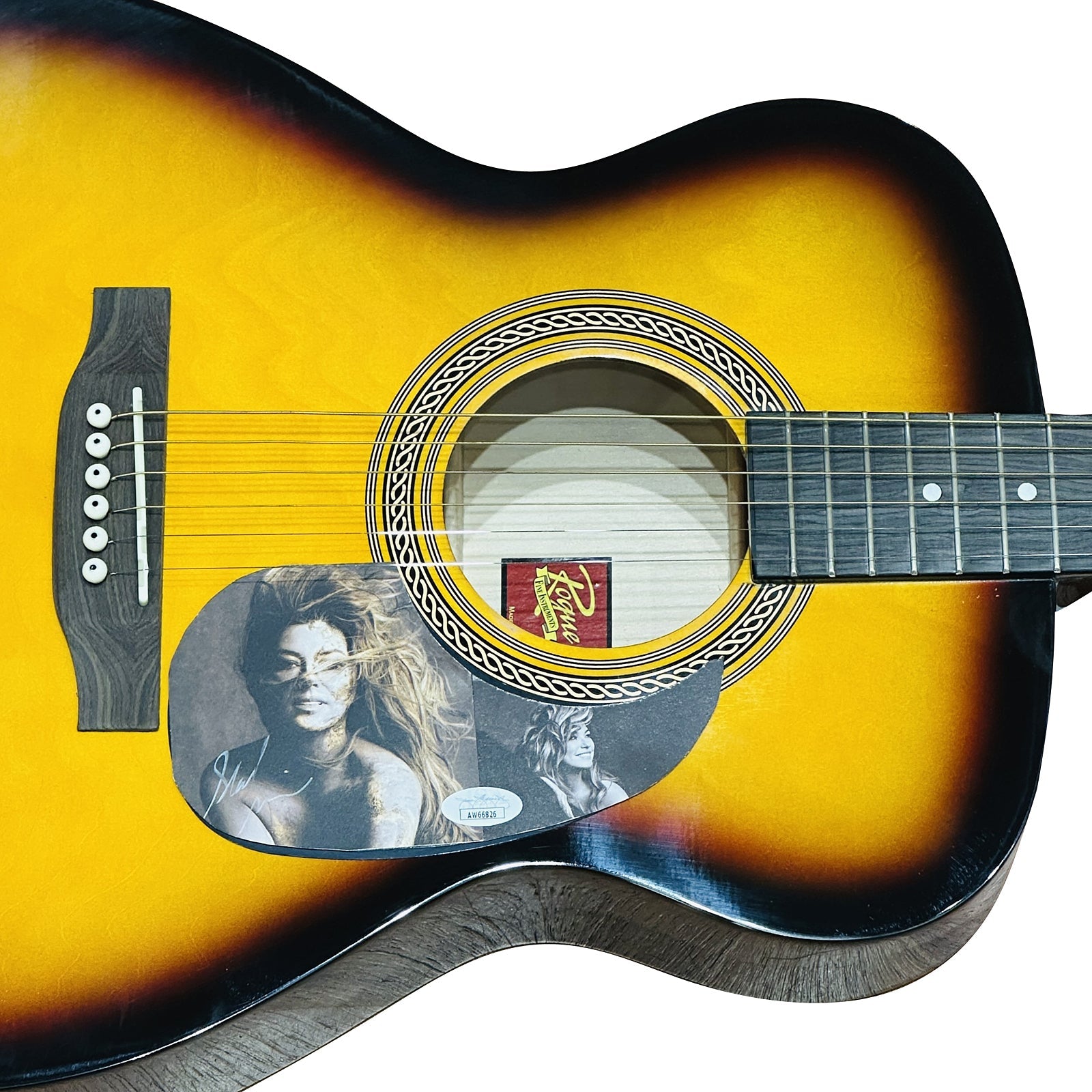 Shania Twain Sunburst Acoustic Guitar with Autograph - JSA