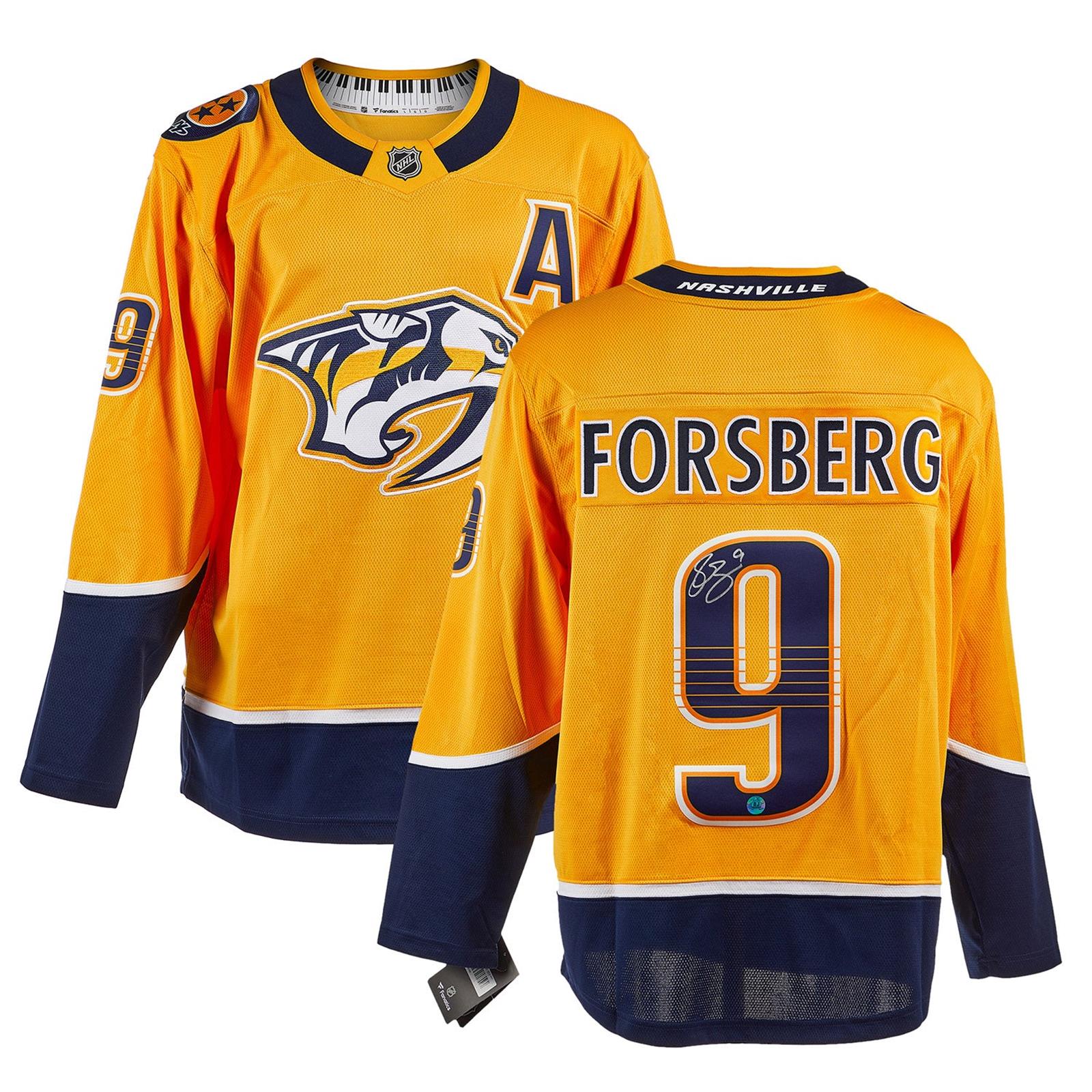 Filip Forsberg Autographed Nashville Predators (Gold #9) Breakaway Jersey - JSA