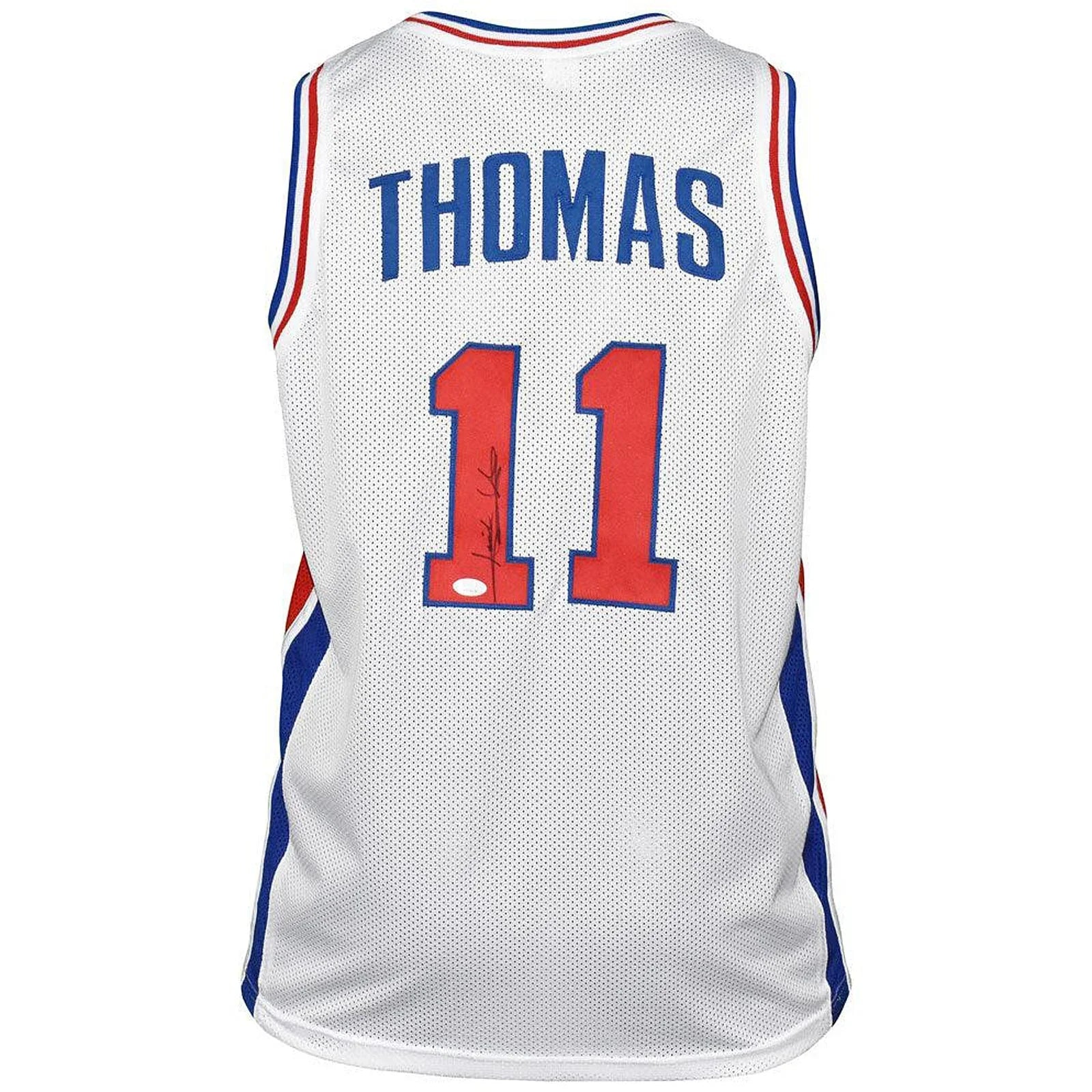 Isiah Thomas Autographed Detroit (White #11) Custom Jersey - JSA