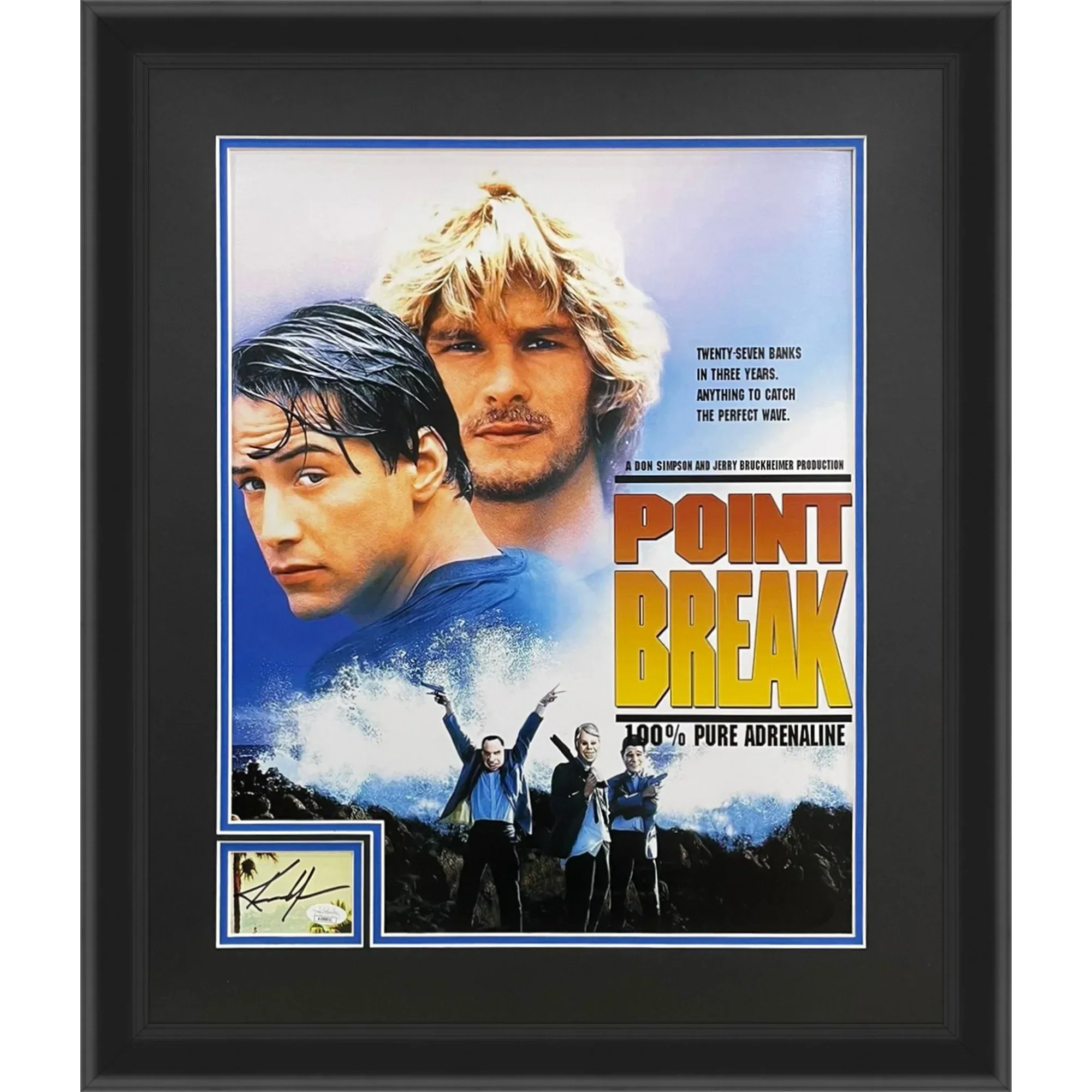 Keanu Reeves Autographed Point Break Deluxe Framed 16x20 Movie Poster Piece - JSA