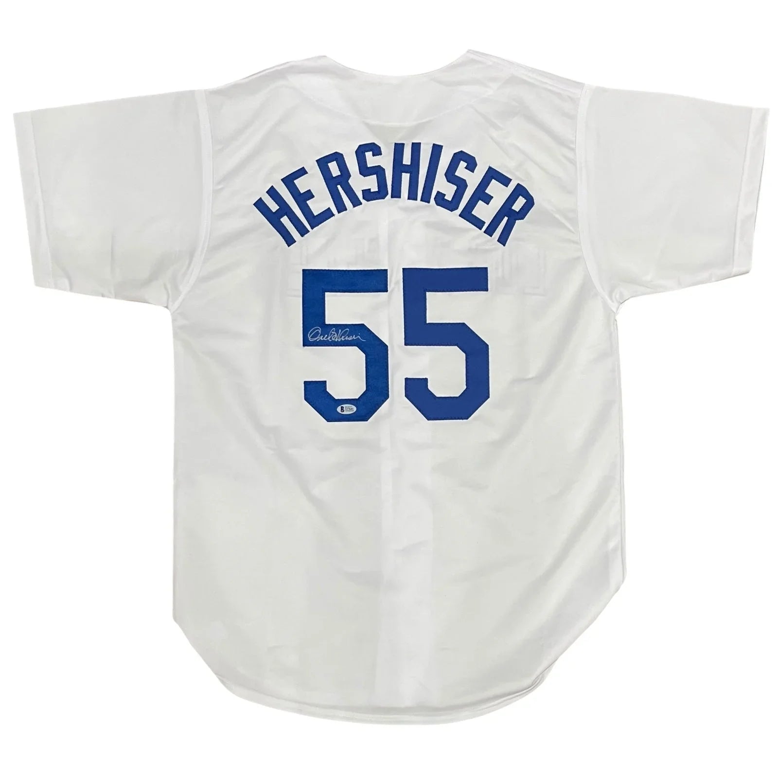 Orel Hershiser Autographed Los Angeles (White #55) Custom Jersey - Beckett
