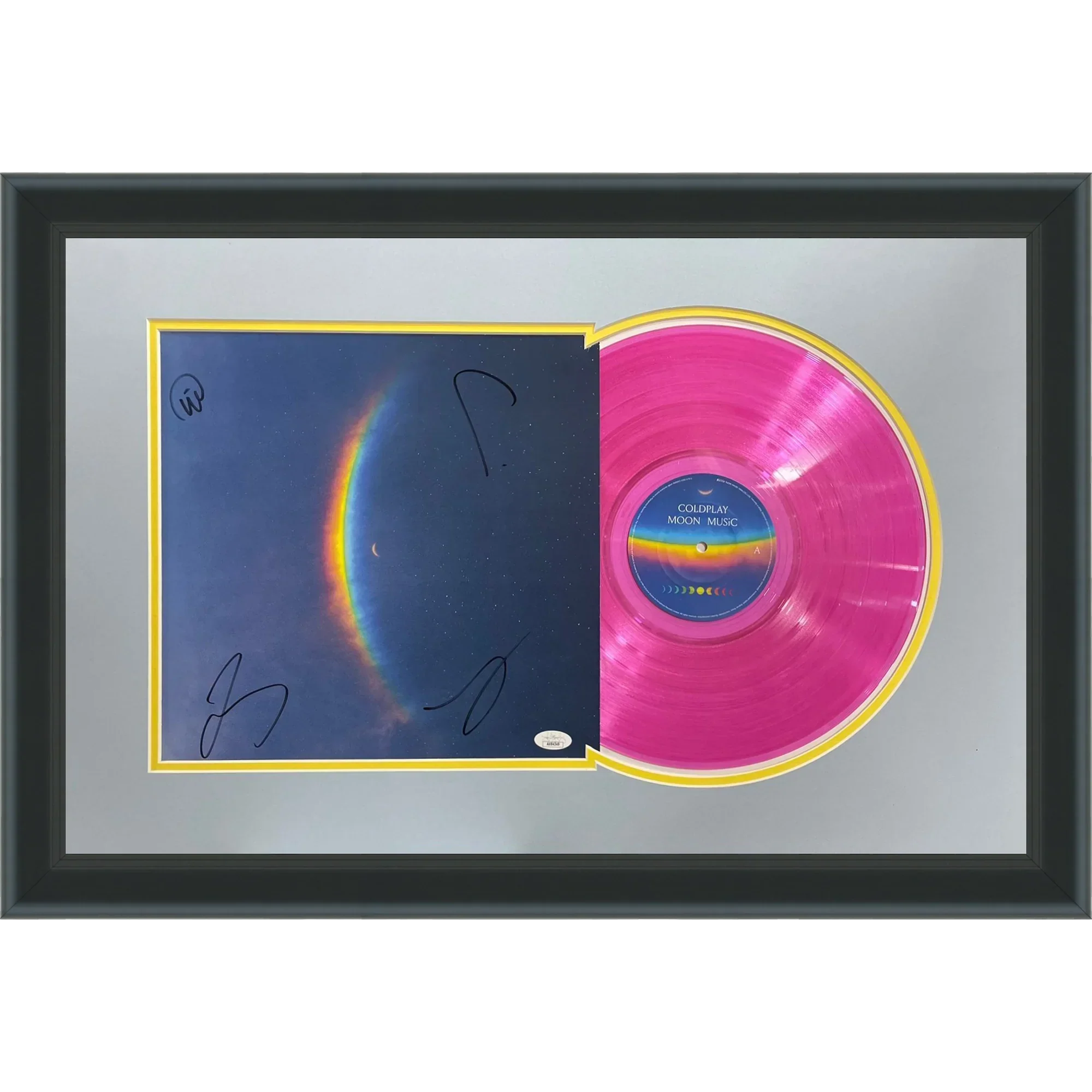Coldplay Band 4 Members Autographed Moon Music Deluxe Framed Record - JSA