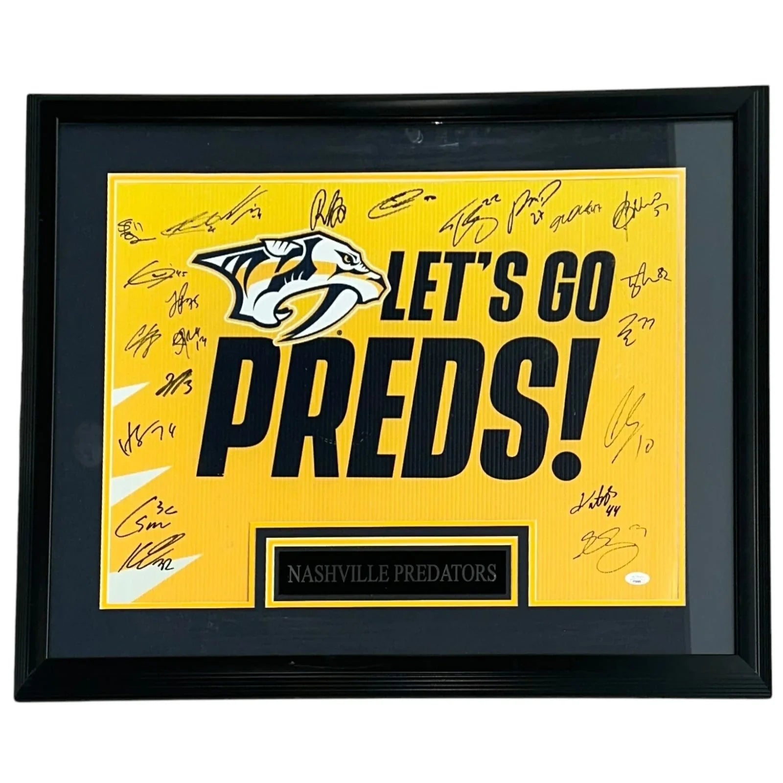 Nashville Predators 2023-24 Team Autographed Deluxe Framed Poster - JSA Letter