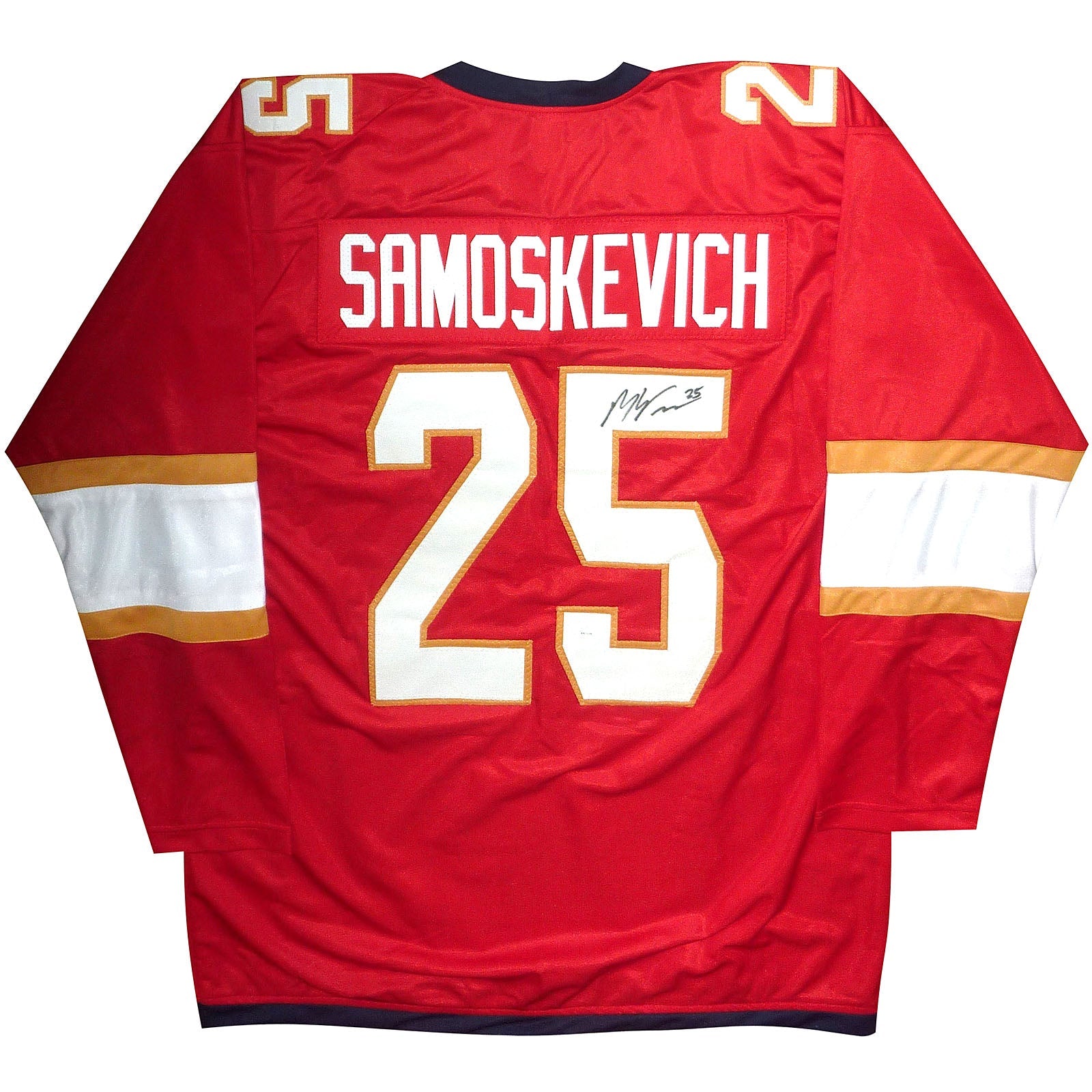 Mackie Samoskevich Autographed Florida (Red #25) Custom Hockey Jersey - JSA