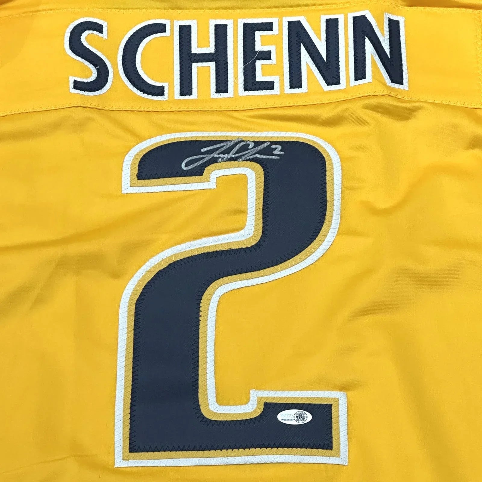 Luke Schenn Autographed Nashville (Gold #2) Custom Hockey Jersey - JSA