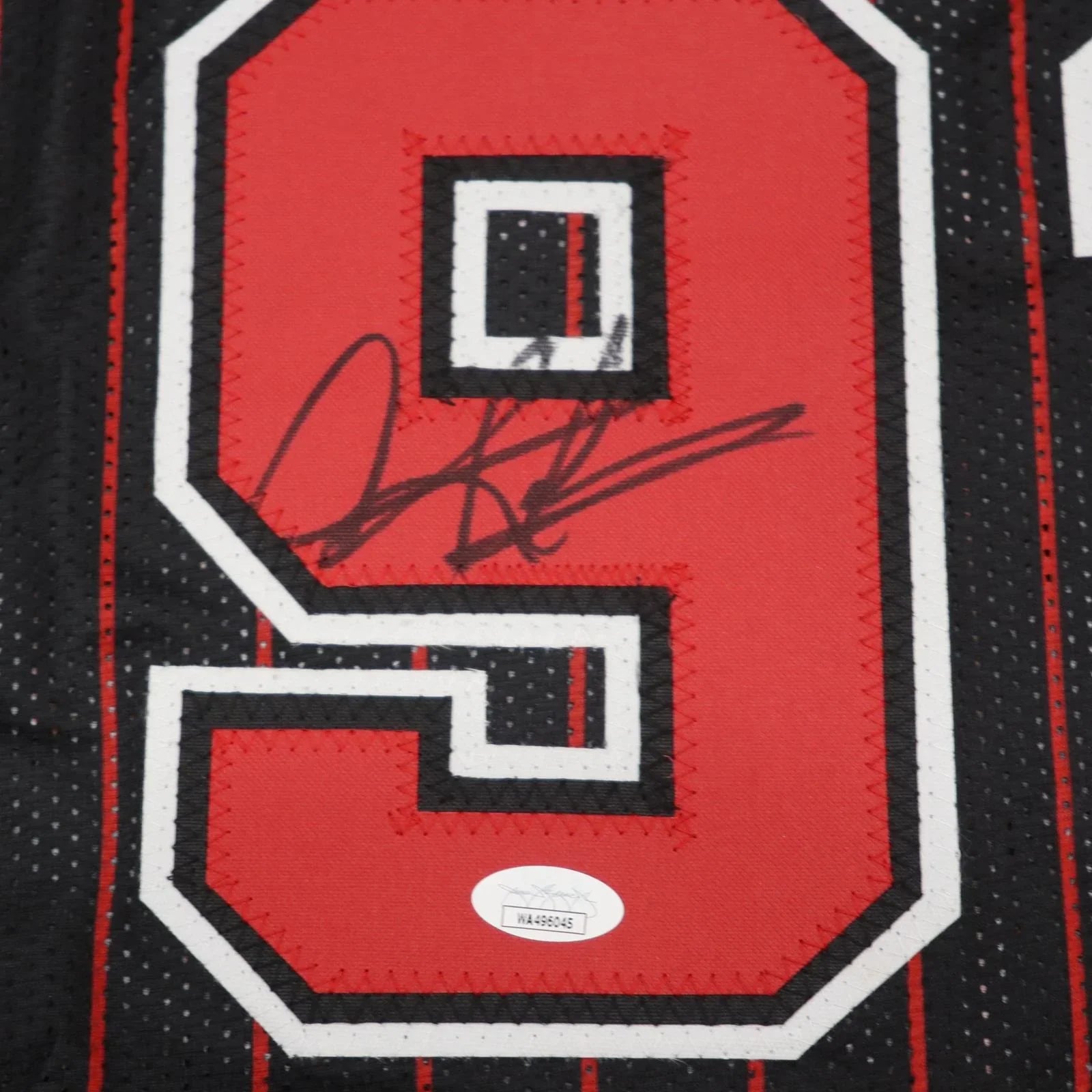 Dennis Rodman Autographed Chicago Bulls (Black Pinstripe #91) Custom Jersey - JSA