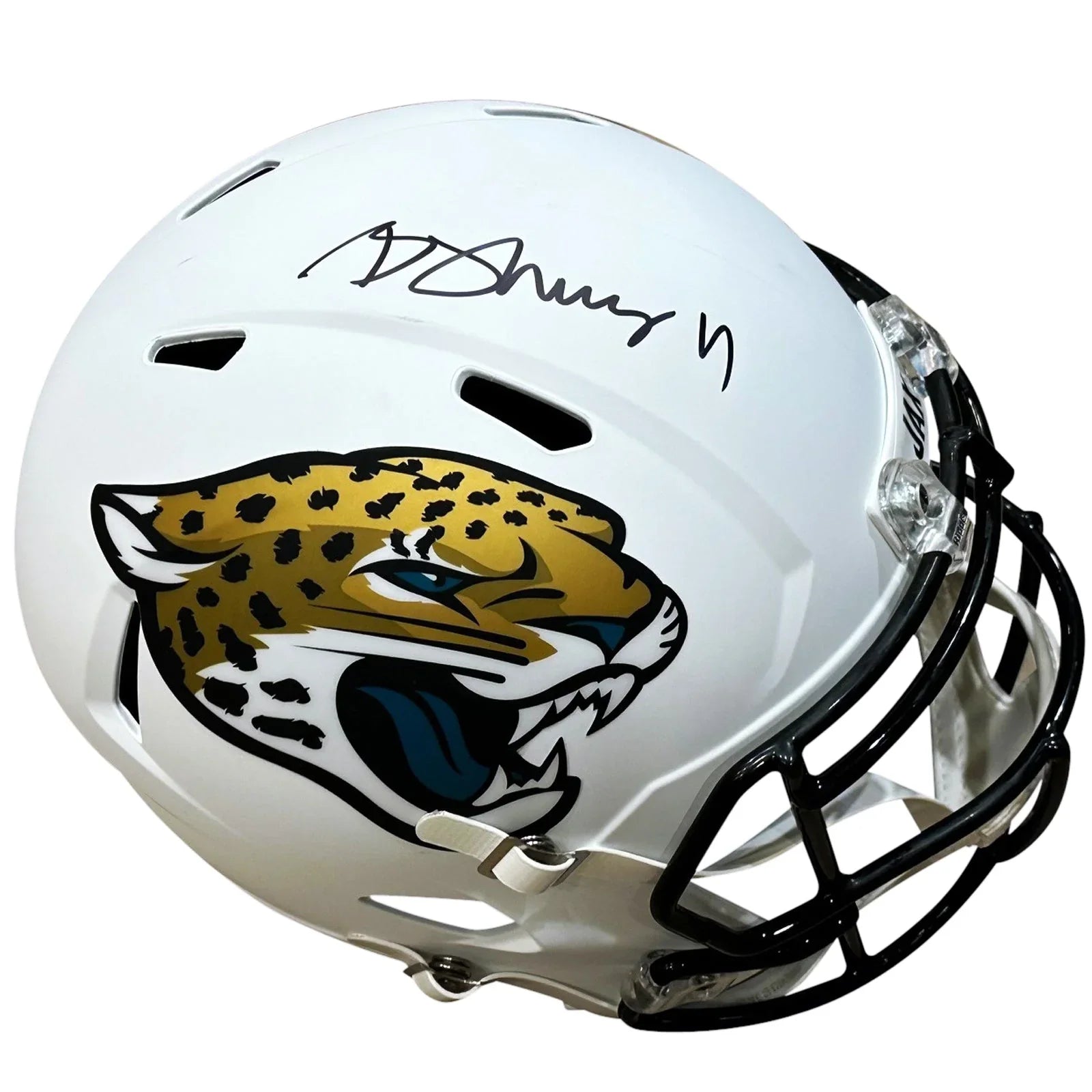 Brian Thomas Jr. Autographed Jacksonville Jaguars (2024 Alternate White) Deluxe Full-Size Replica Helmet - Fanatics